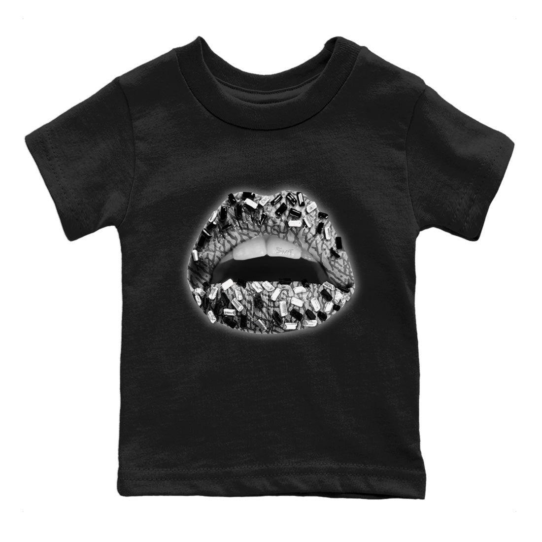 Lips Jewel Kids Tops - Air Jordan 1 White Cement