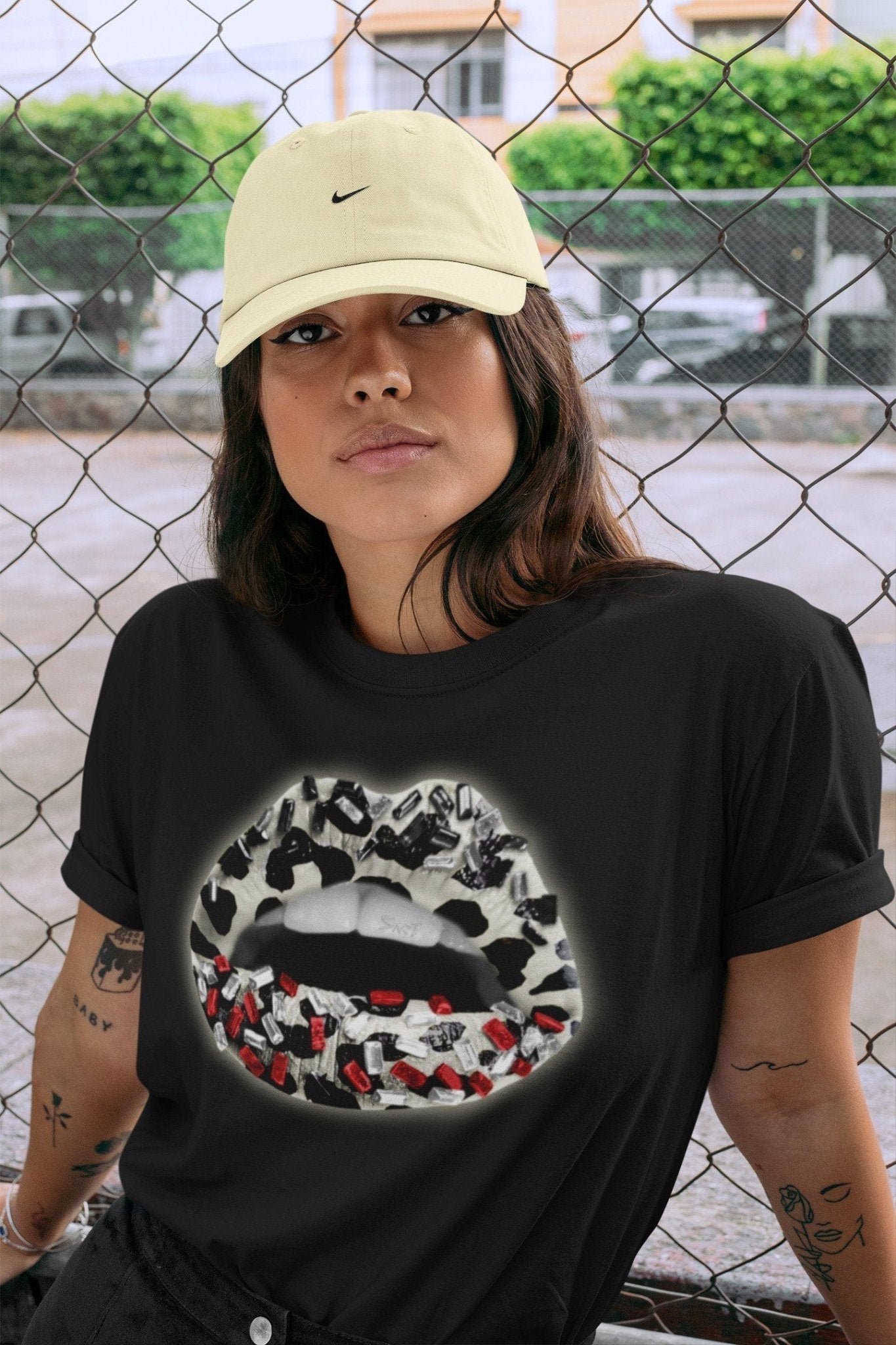 Lips Jewel Unisex Tops - Air Jordan 11 Animal Instinct