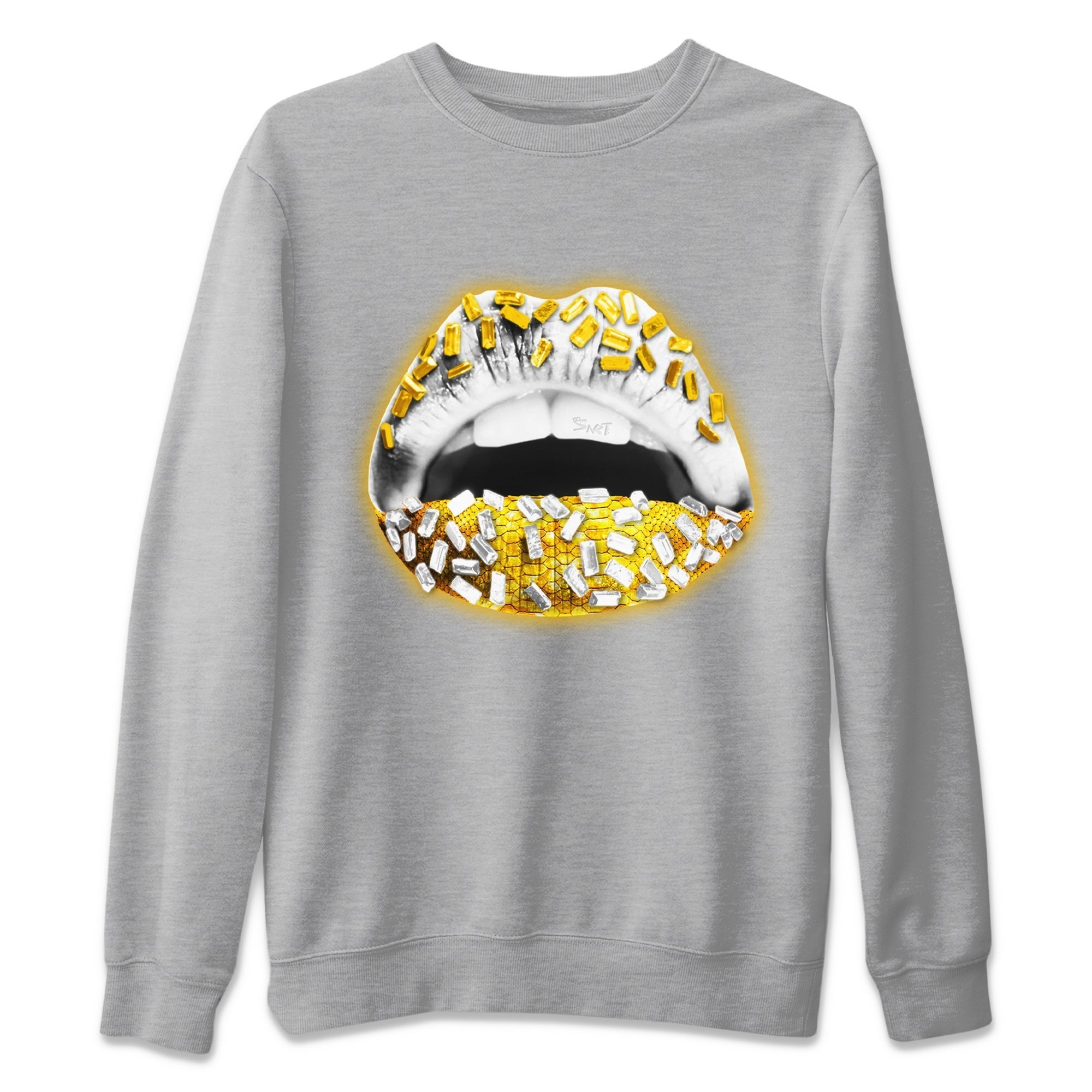 Lips Jewel Unisex Tops - Air Jordan 11 Yellow Python