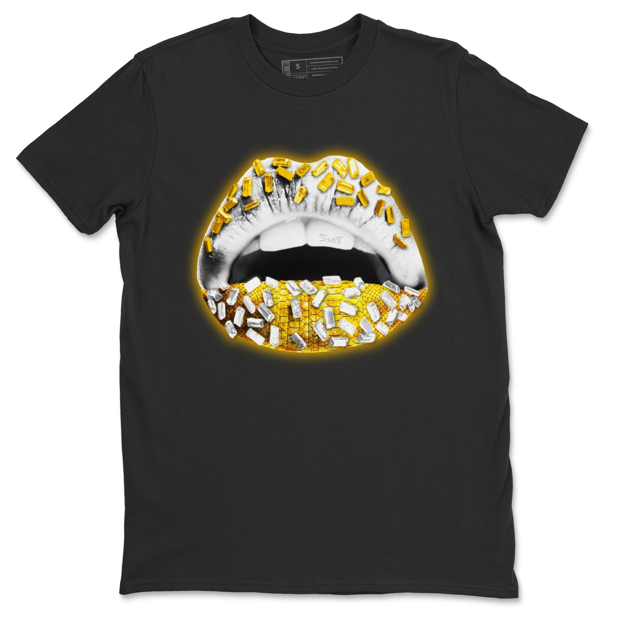 Lips Jewel Unisex Tops - Air Jordan 11 Yellow Python