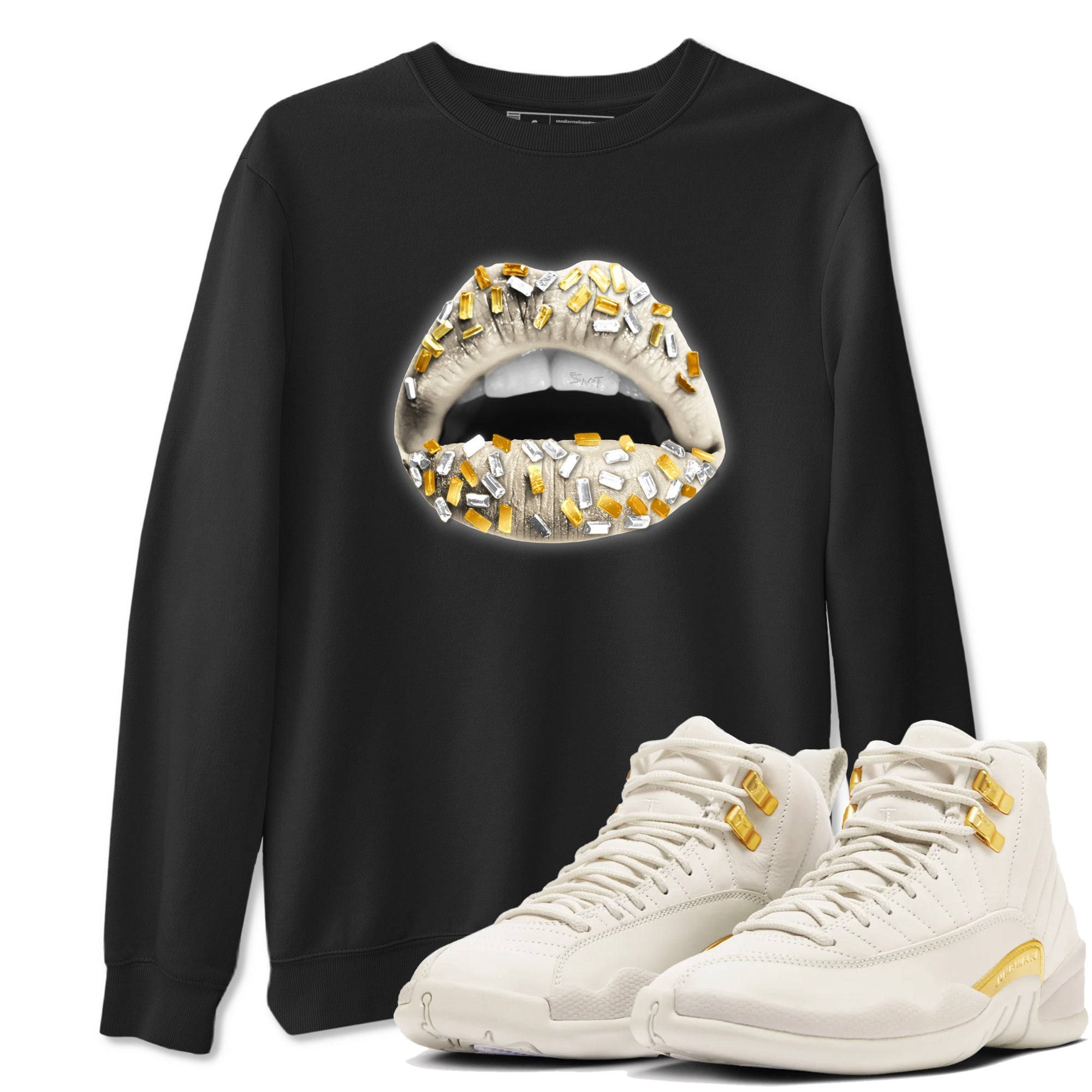 Lips Jewel snkmatch Tees - Air Jordan 12 Phantom