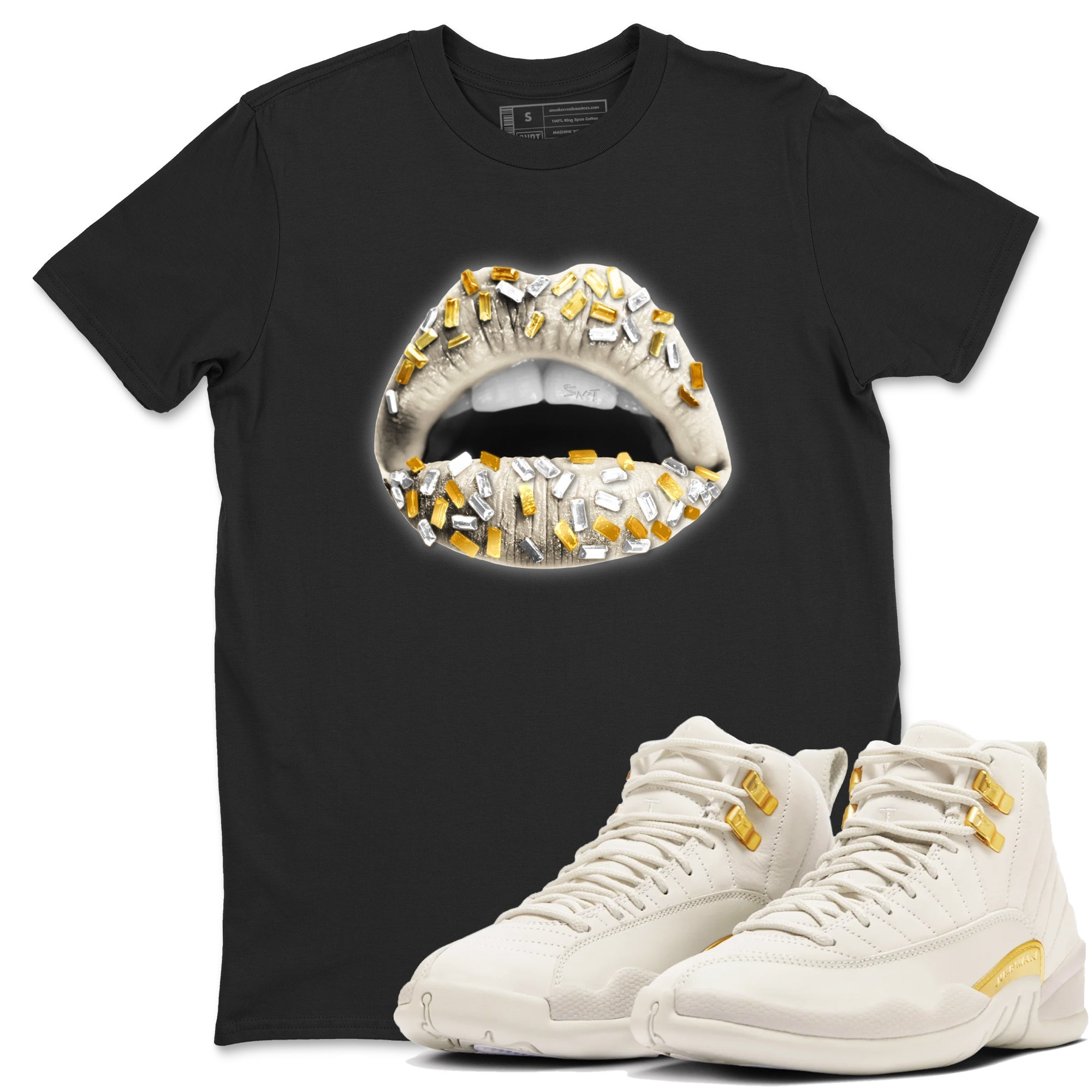 Lips Jewel snkmatch Tees - Air Jordan 12 Phantom