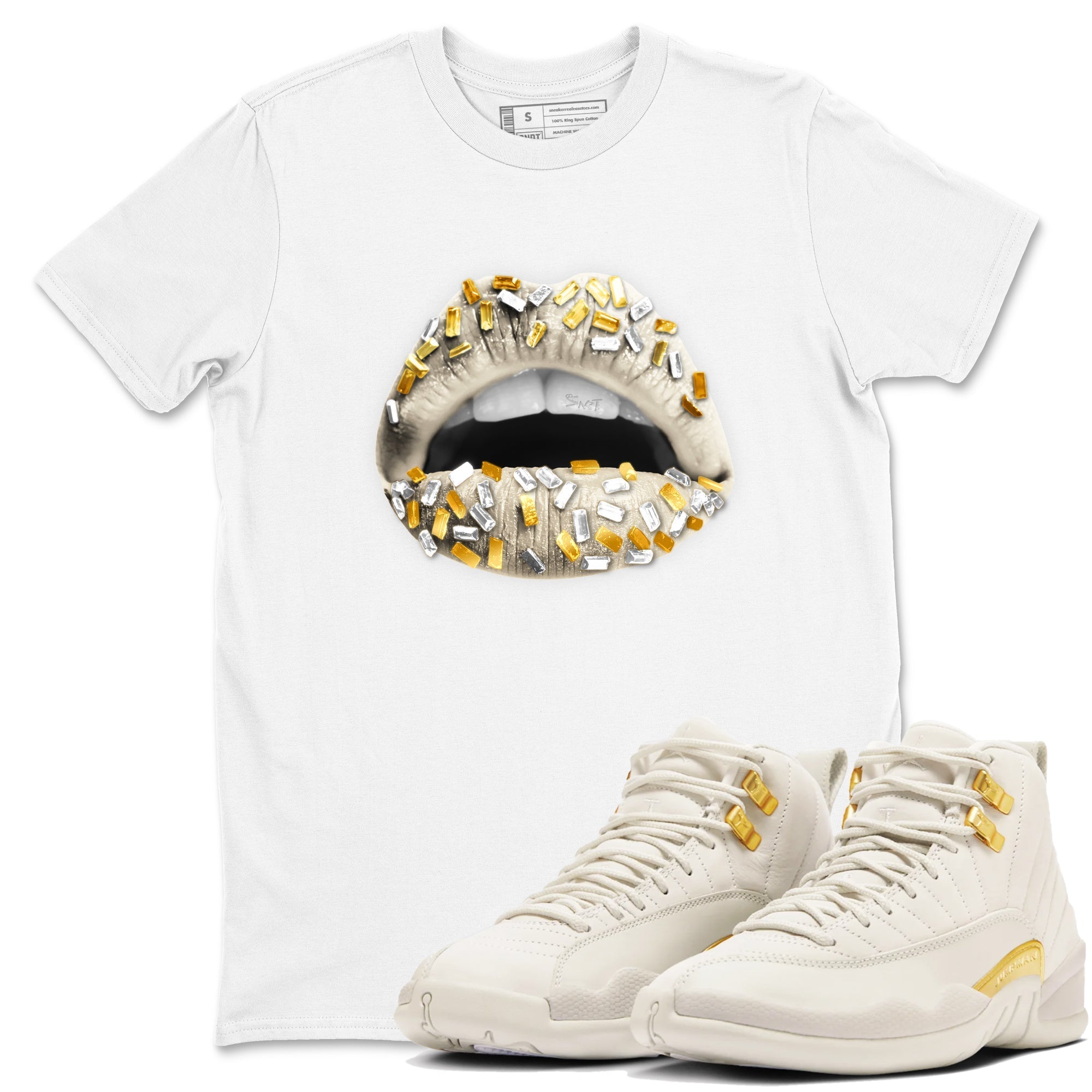 Lips Jewel snkmatch Tees - Air Jordan 12 Phantom
