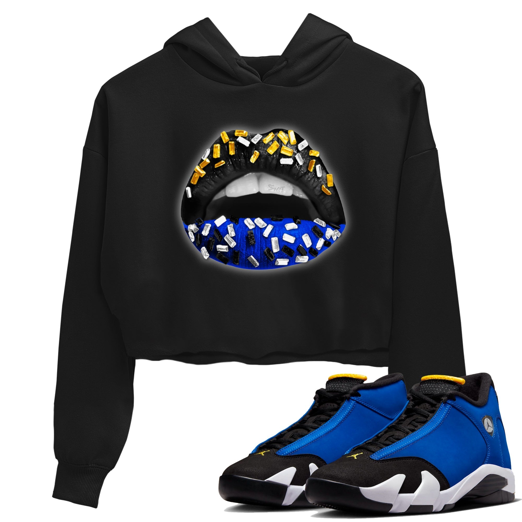 Lips Jewel Women's Tops - Air Jordan 14 Laney