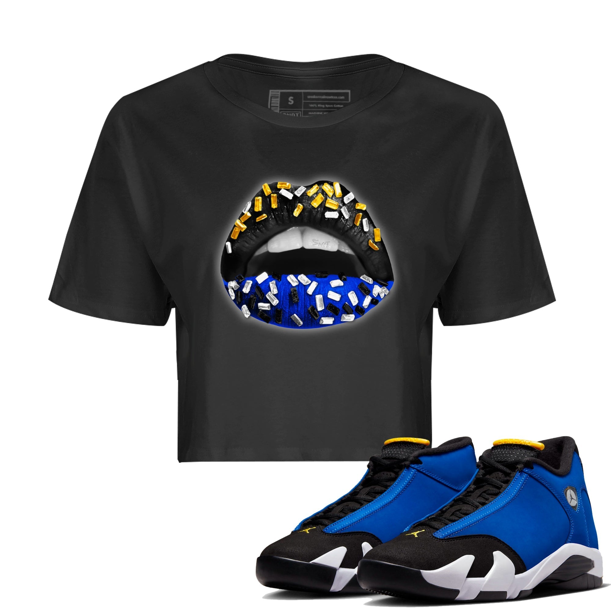 Lips Jewel Women's Tops - Air Jordan 14 Laney