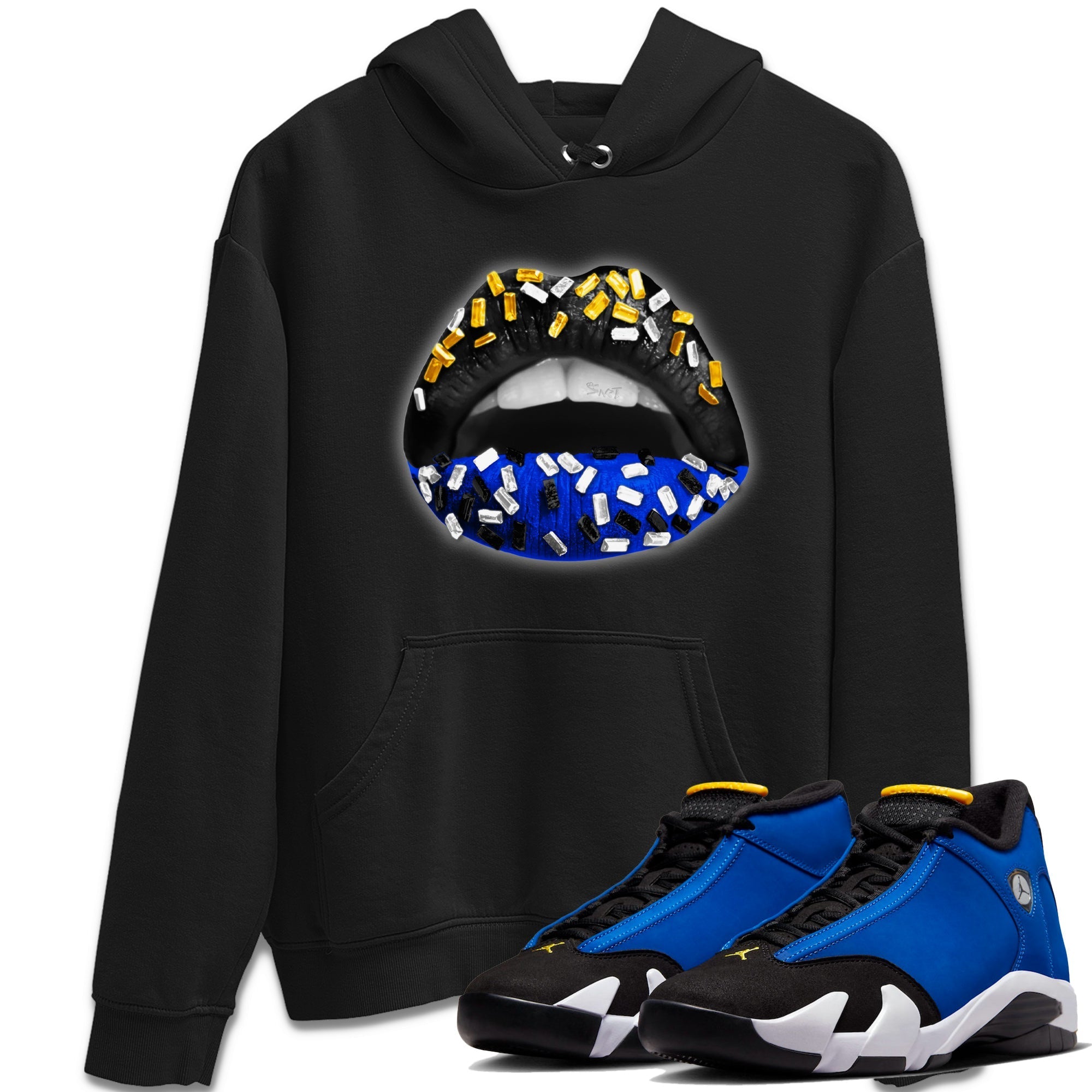 Lips Jewel Unisex Tops - Air Jordan 14 Laney