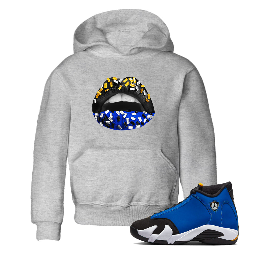 Lips Jewel Kids Tops - Air Jordan 14 Laney