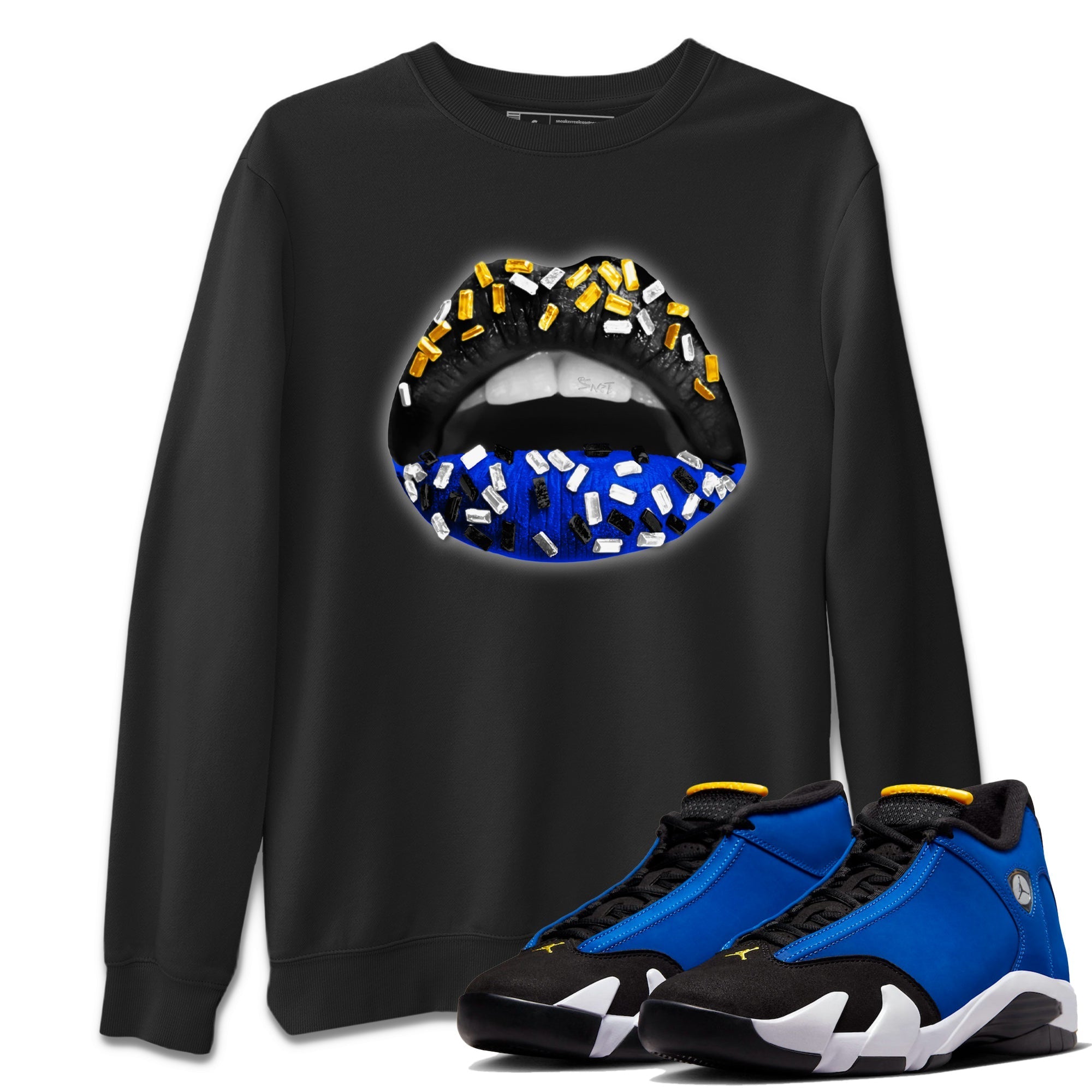 Lips Jewel Unisex Tops - Air Jordan 14 Laney