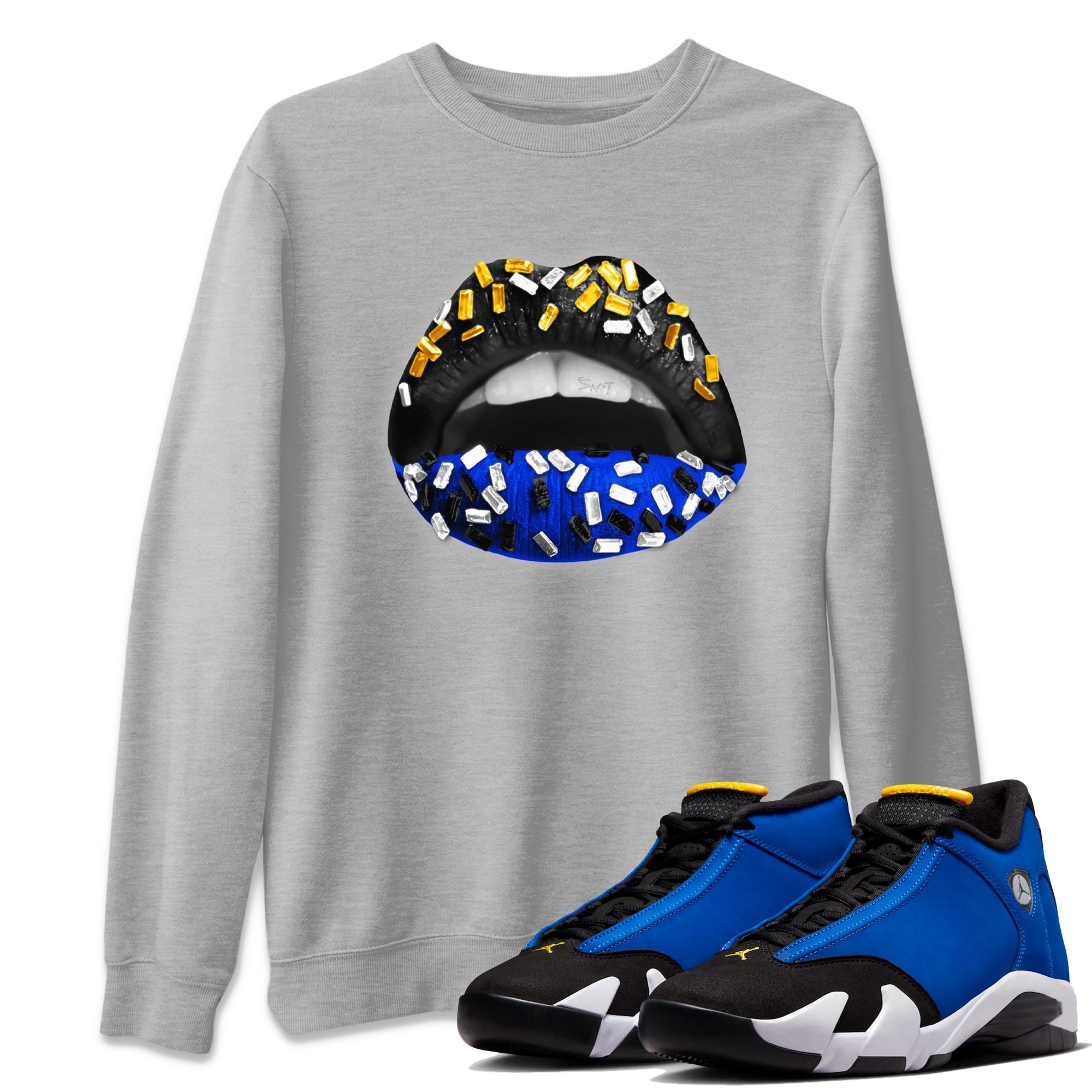 Lips Jewel Unisex Tops - Air Jordan 14 Laney