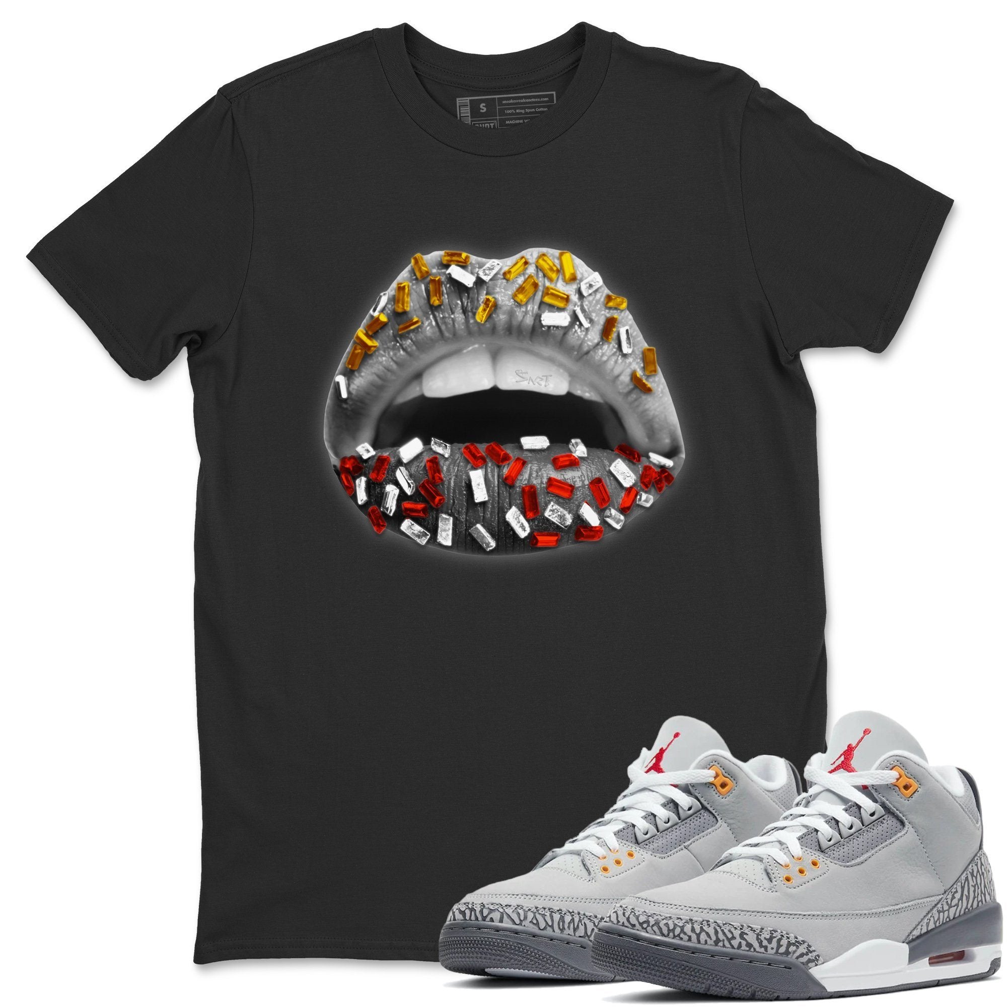 Lips Jewel Unisex Tops - Air Jordan 3 Cool Grey