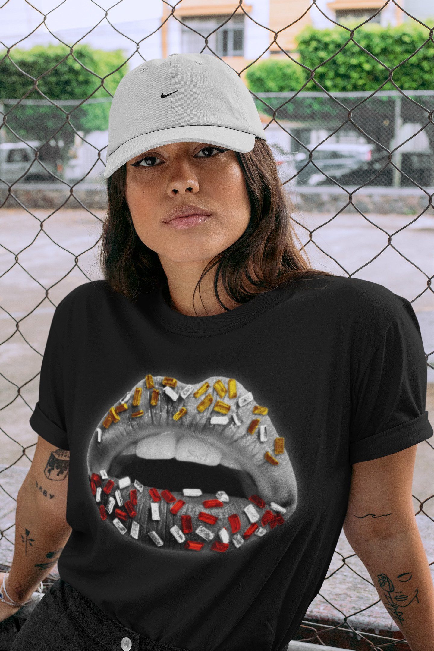 Lips Jewel Unisex Tops - Air Jordan 3 Cool Grey
