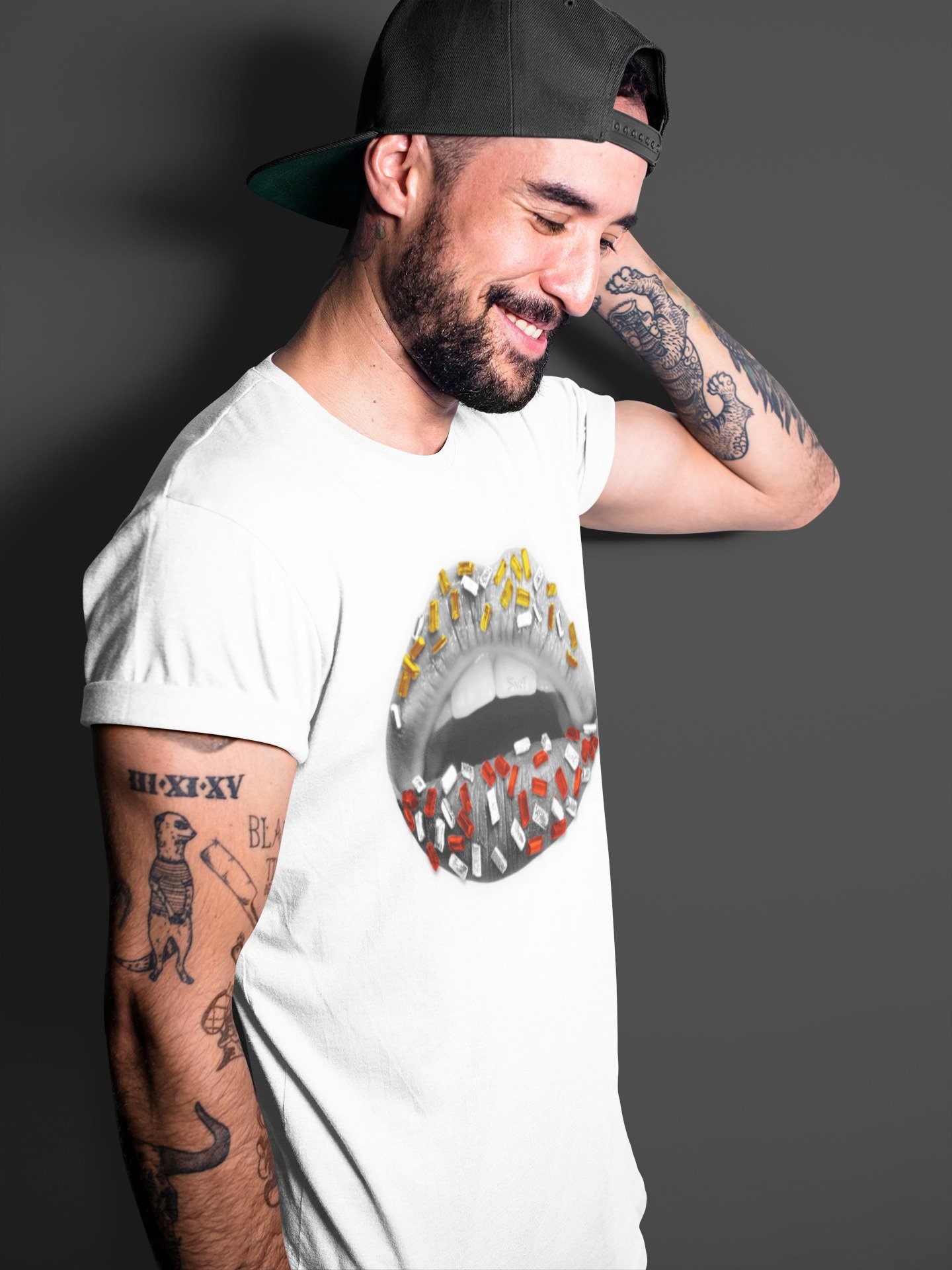 Lips Jewel Unisex Tops - Air Jordan 3 Cool Grey