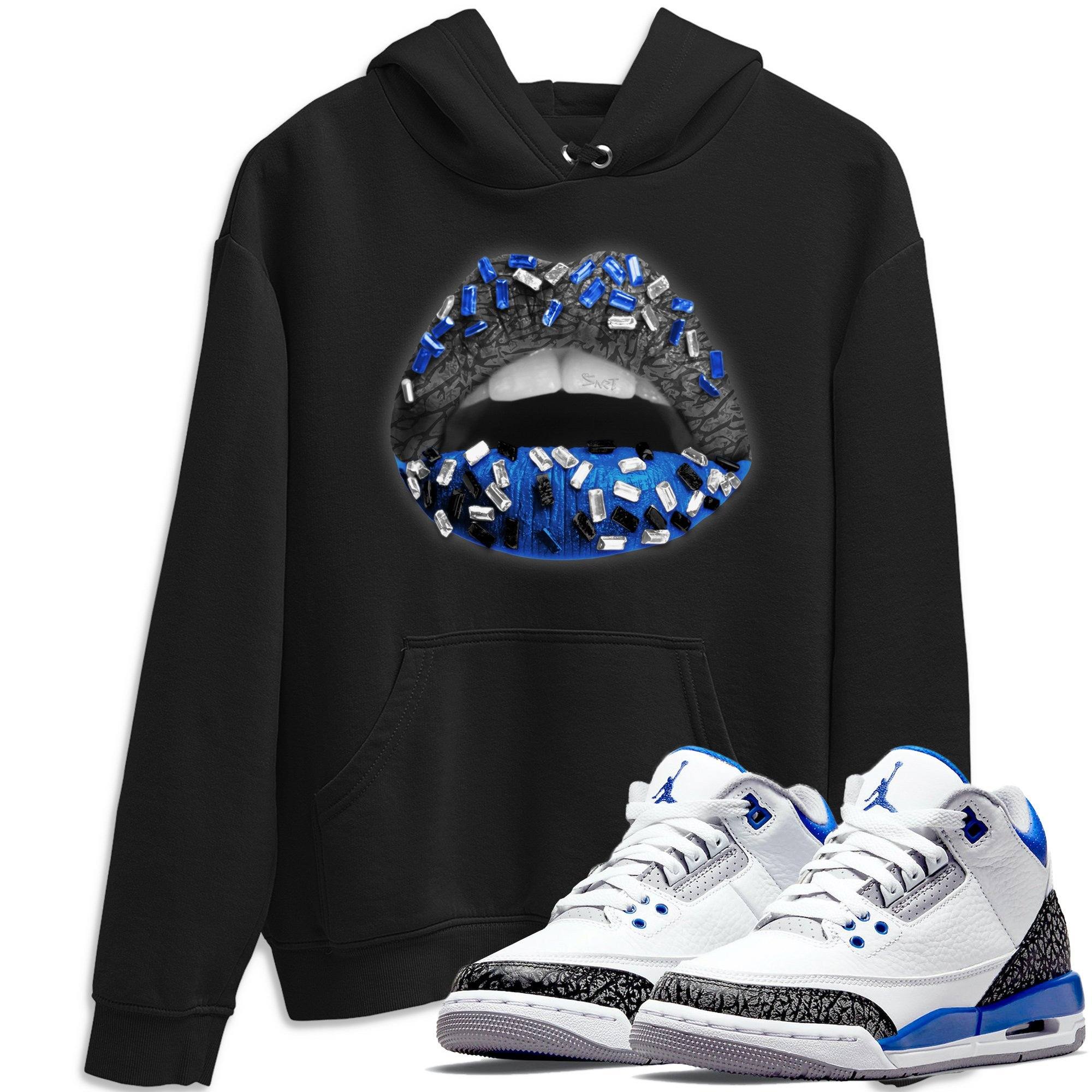 Lips Jewel Unisex Tops - Air Jordan 3 Racer Blue
