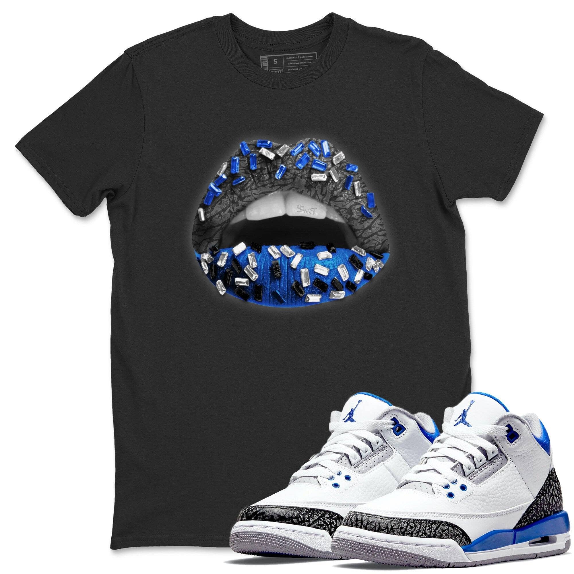Lips Jewel Unisex Tops - Air Jordan 3 Racer Blue
