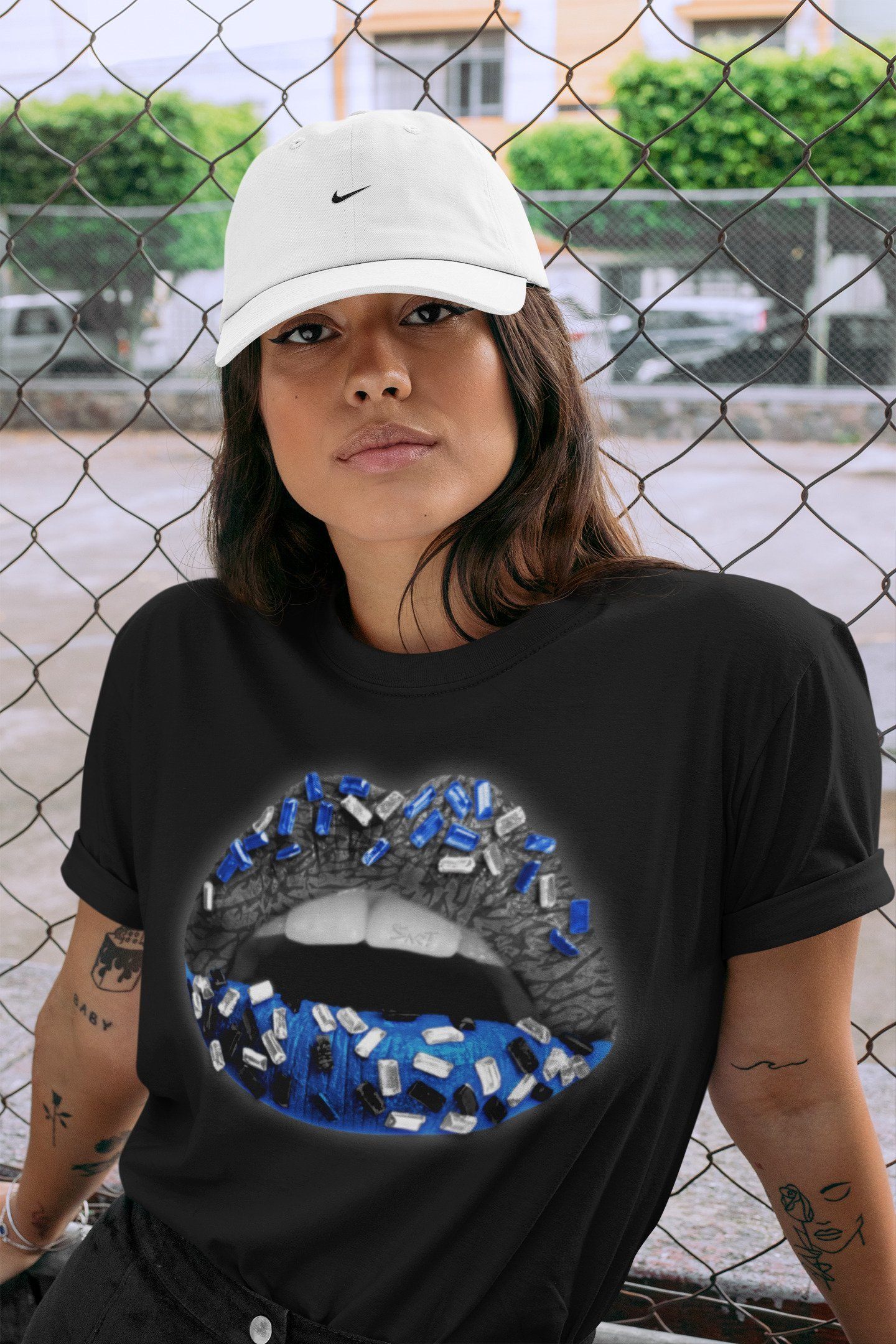 Lips Jewel Unisex Tops - Air Jordan 3 Racer Blue