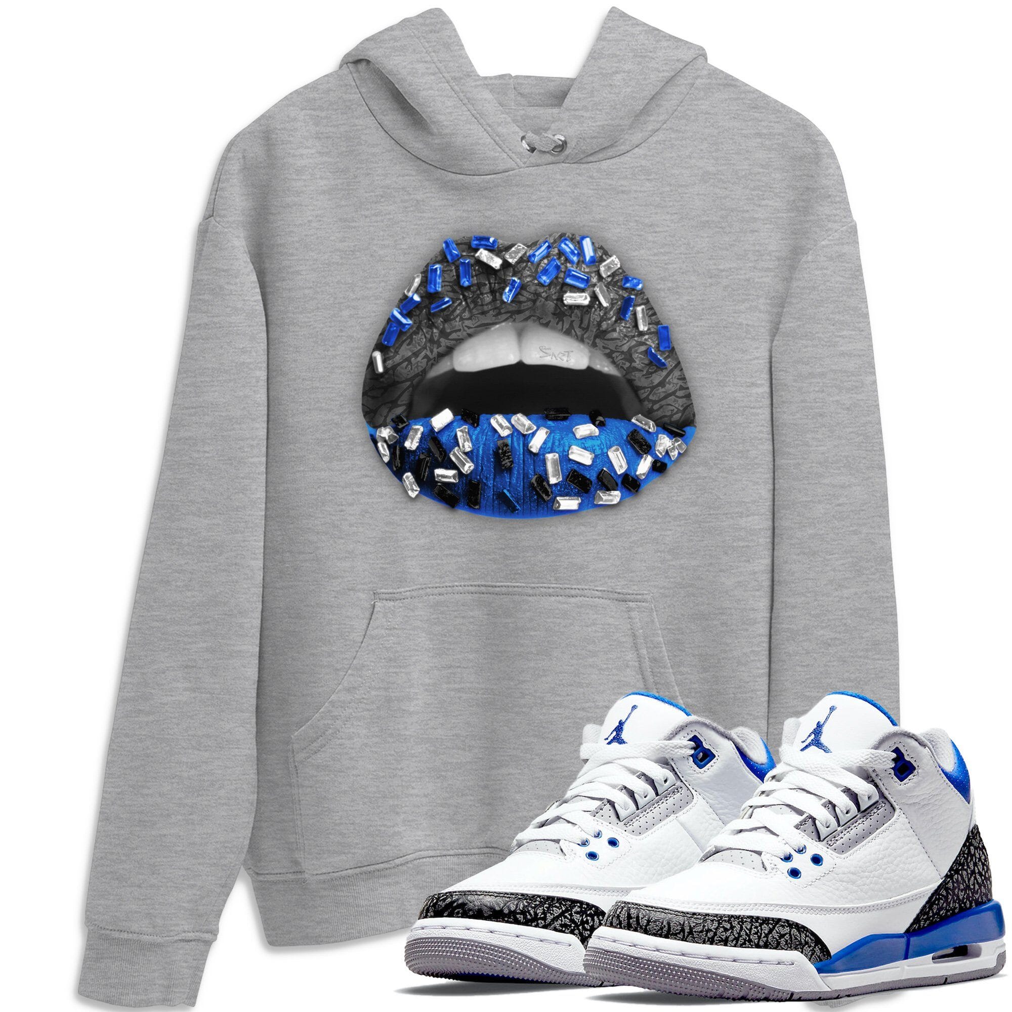 Lips Jewel Unisex Tops - Air Jordan 3 Racer Blue