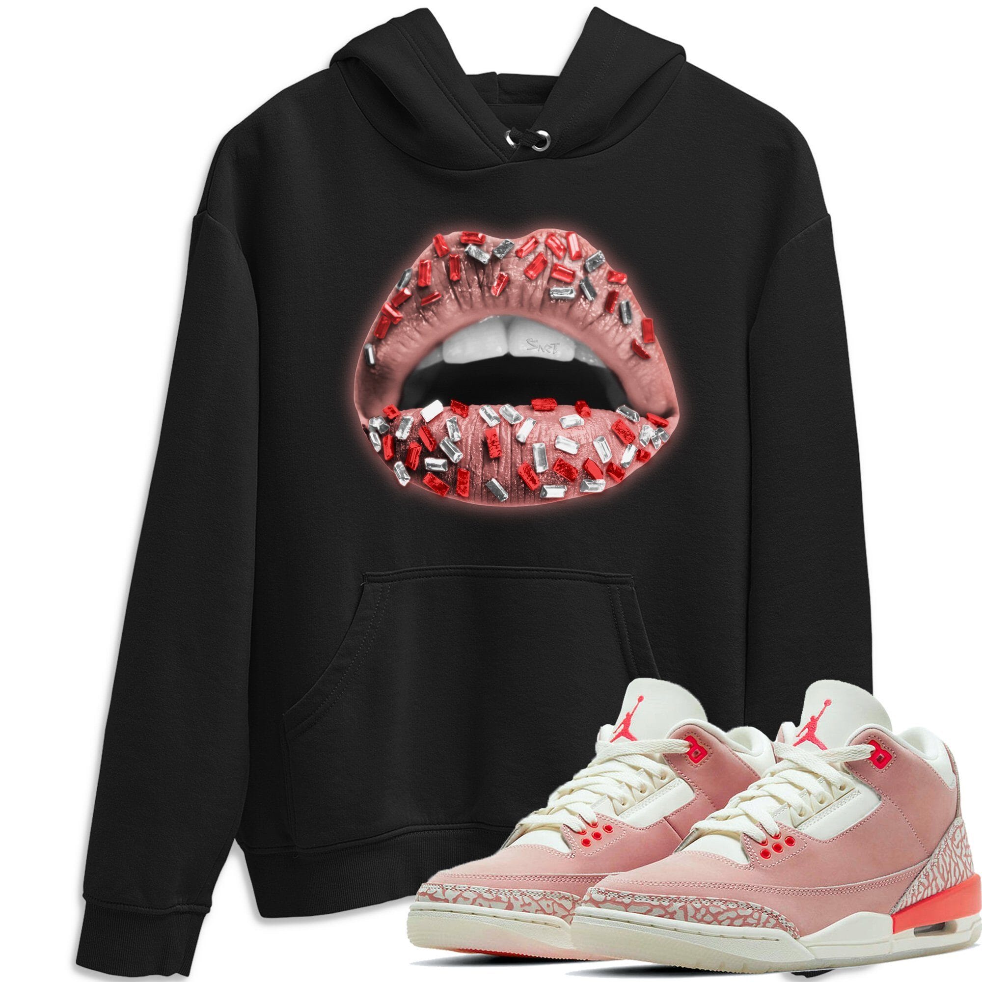 Lips Jewel Unisex Tops - Air Jordan 3 Rust Pink