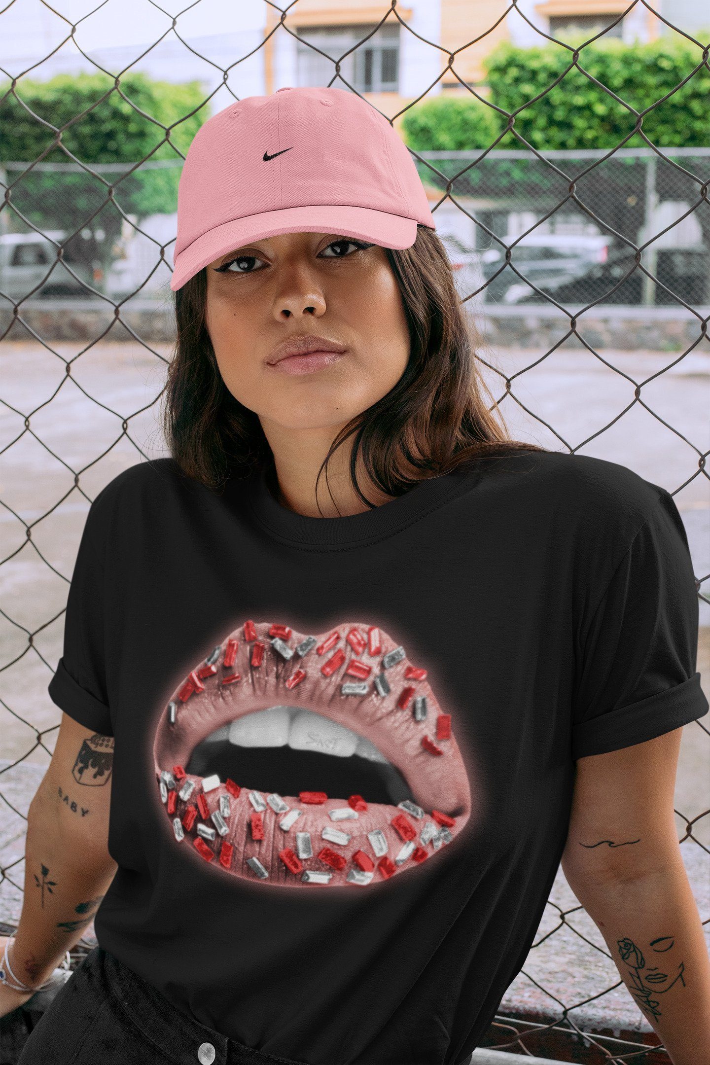 Lips Jewel Unisex Tops - Air Jordan 3 Rust Pink