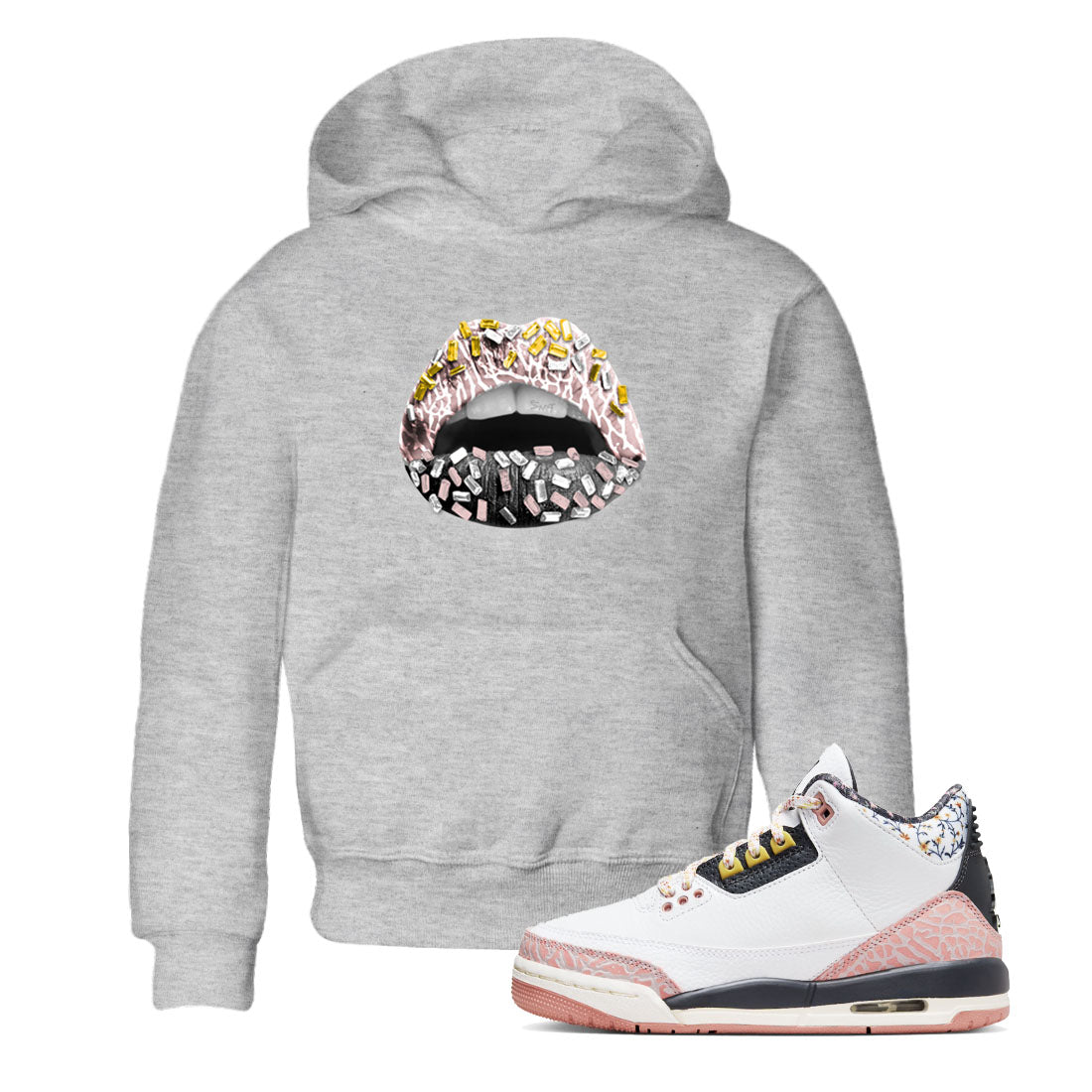 Lips Jewel snkmatch Tees Kids - Air Jordan 3 Vintage Floral