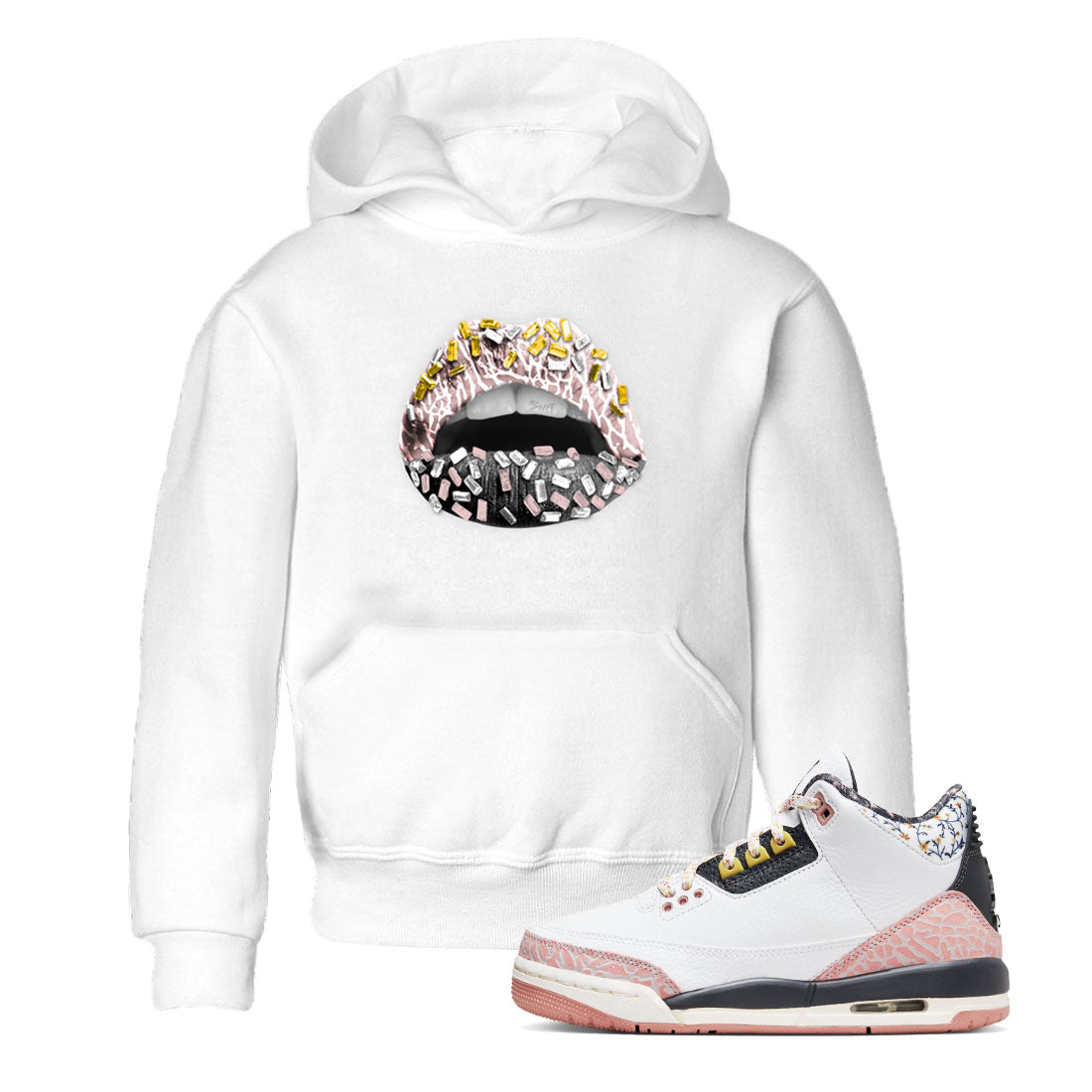 Lips Jewel snkmatch Tees Kids - Air Jordan 3 Vintage Floral