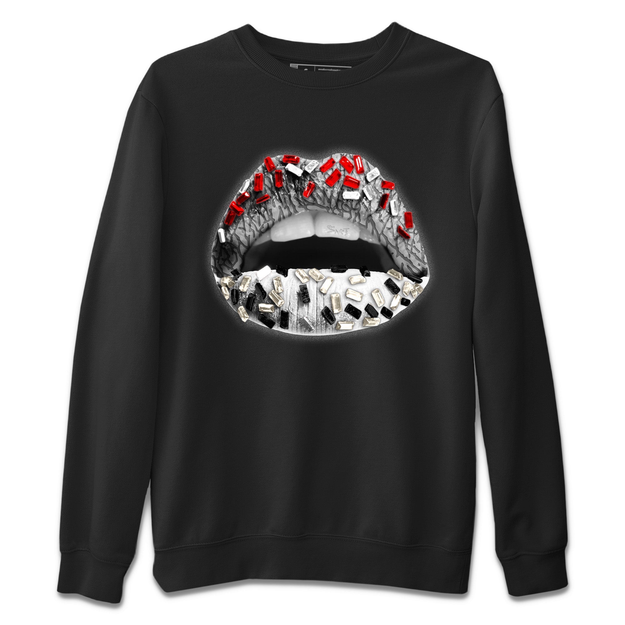 Lips Jewel Unisex Tops - Air Jordan 3 White Cement