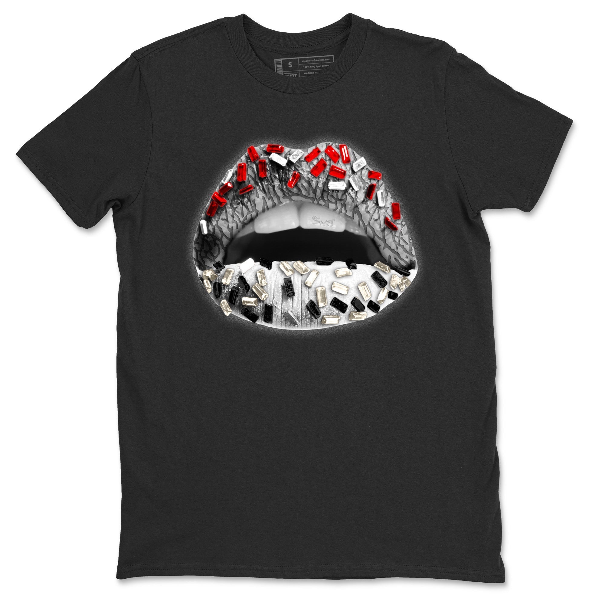 Lips Jewel Unisex Tops - Air Jordan 3 White Cement