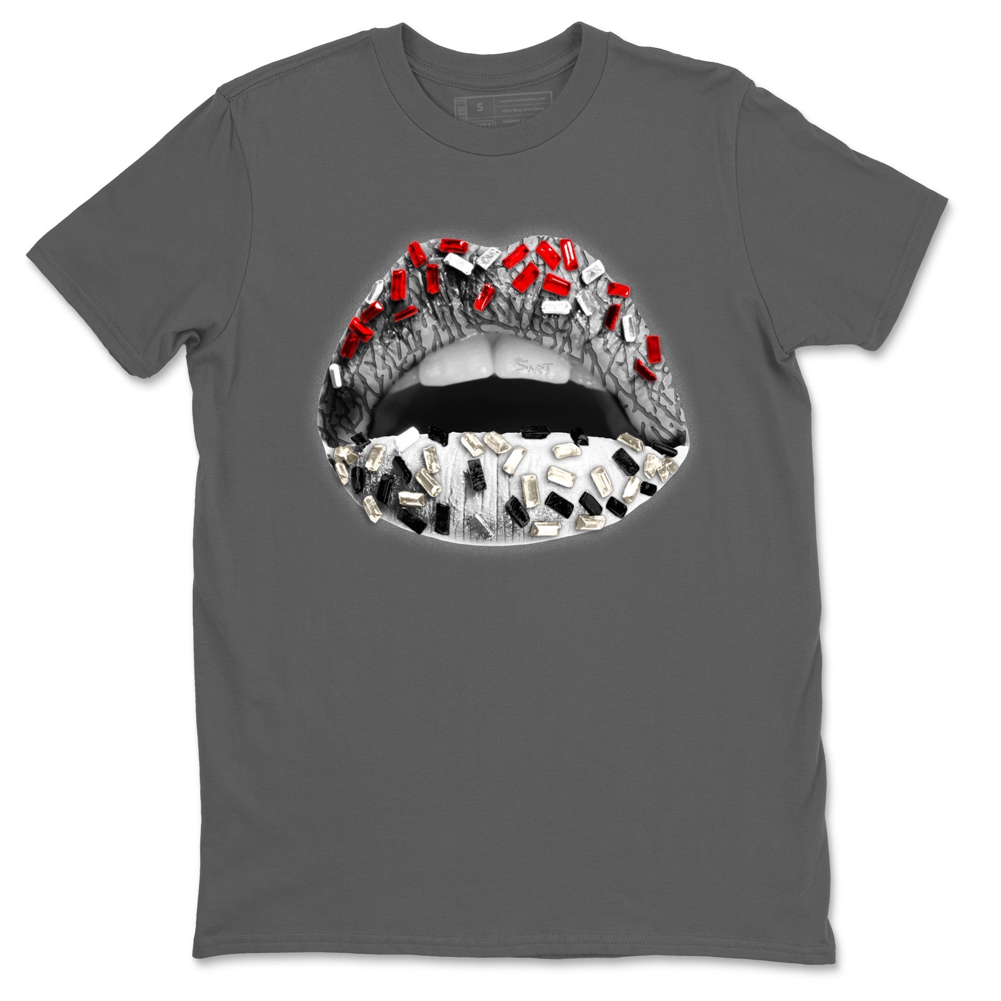 Lips Jewel Unisex Tops - Air Jordan 3 White Cement