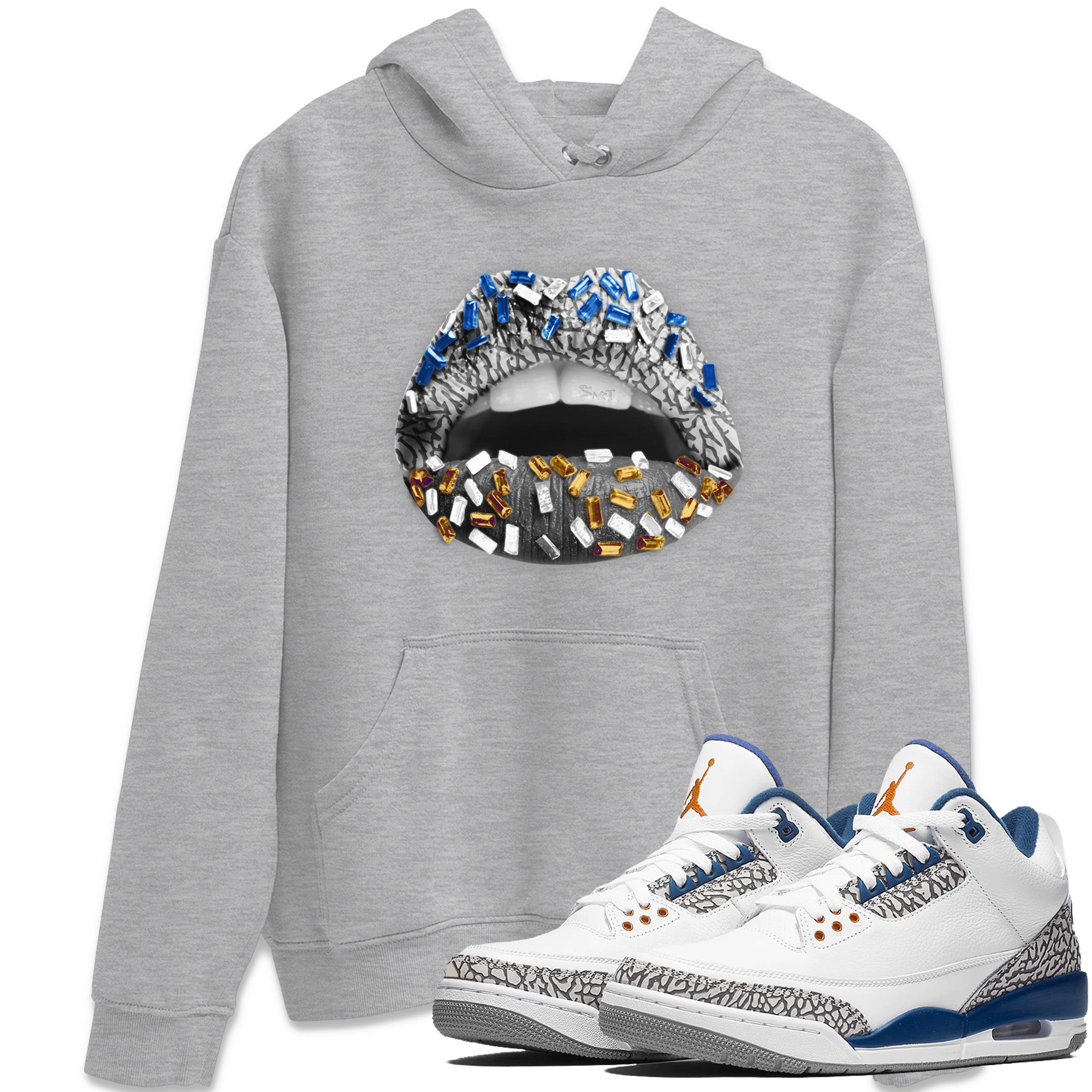 Lips Jewel Unisex Tops - Air Jordan 3 Wizards