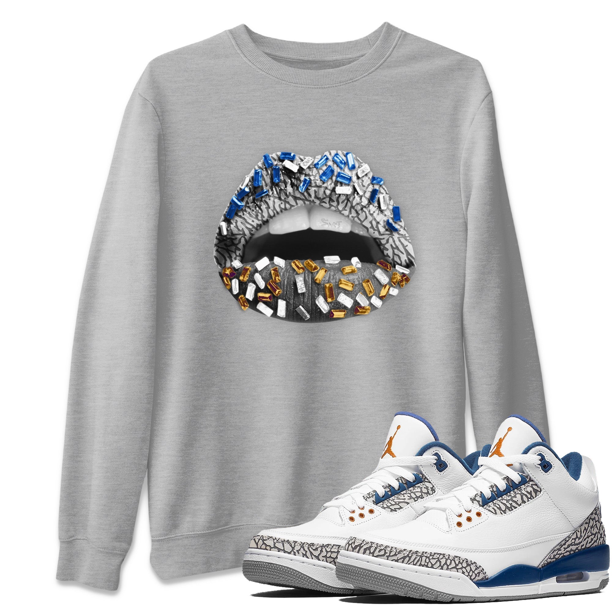 Lips Jewel Unisex Tops - Air Jordan 3 Wizards