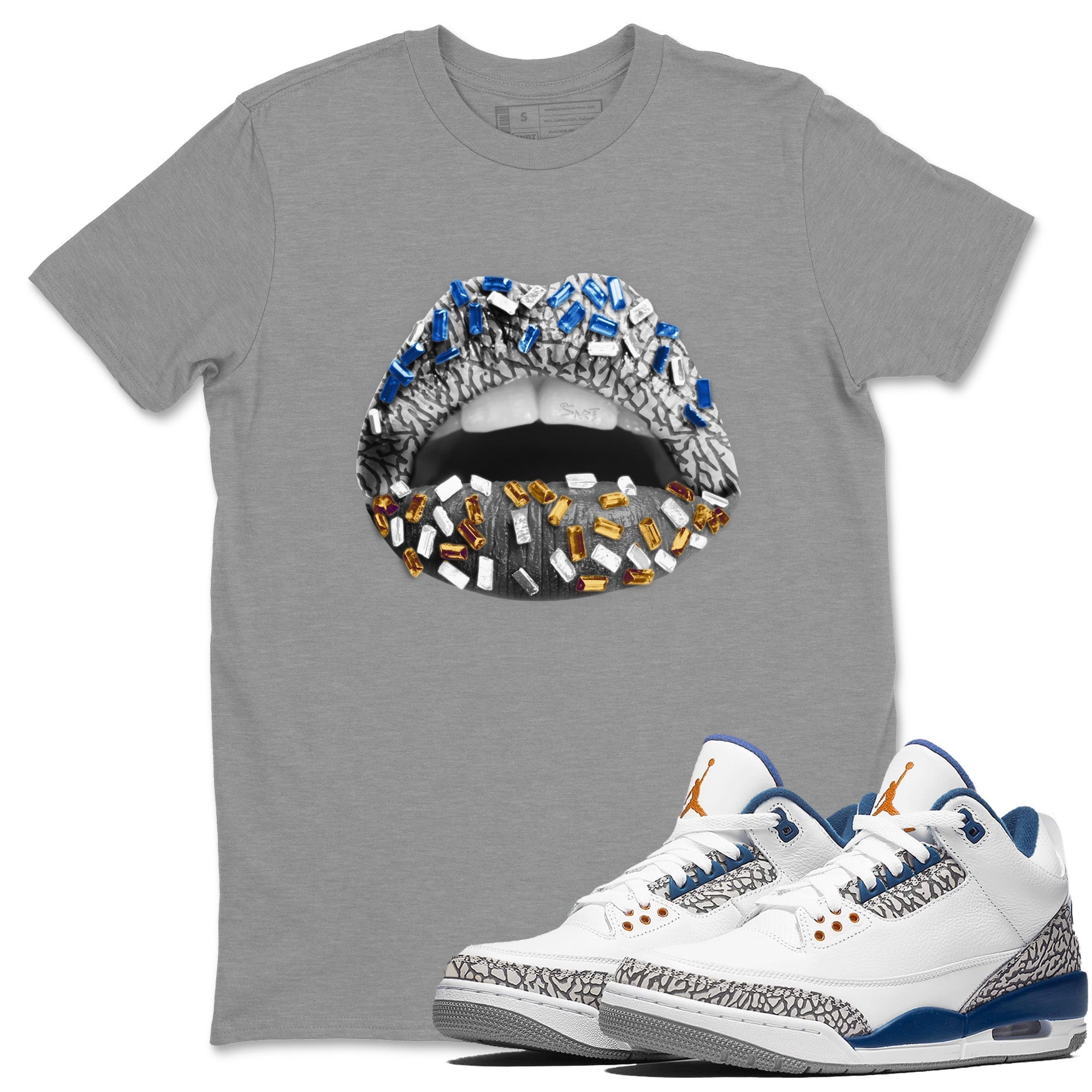 Lips Jewel Unisex Tops - Air Jordan 3 Wizards