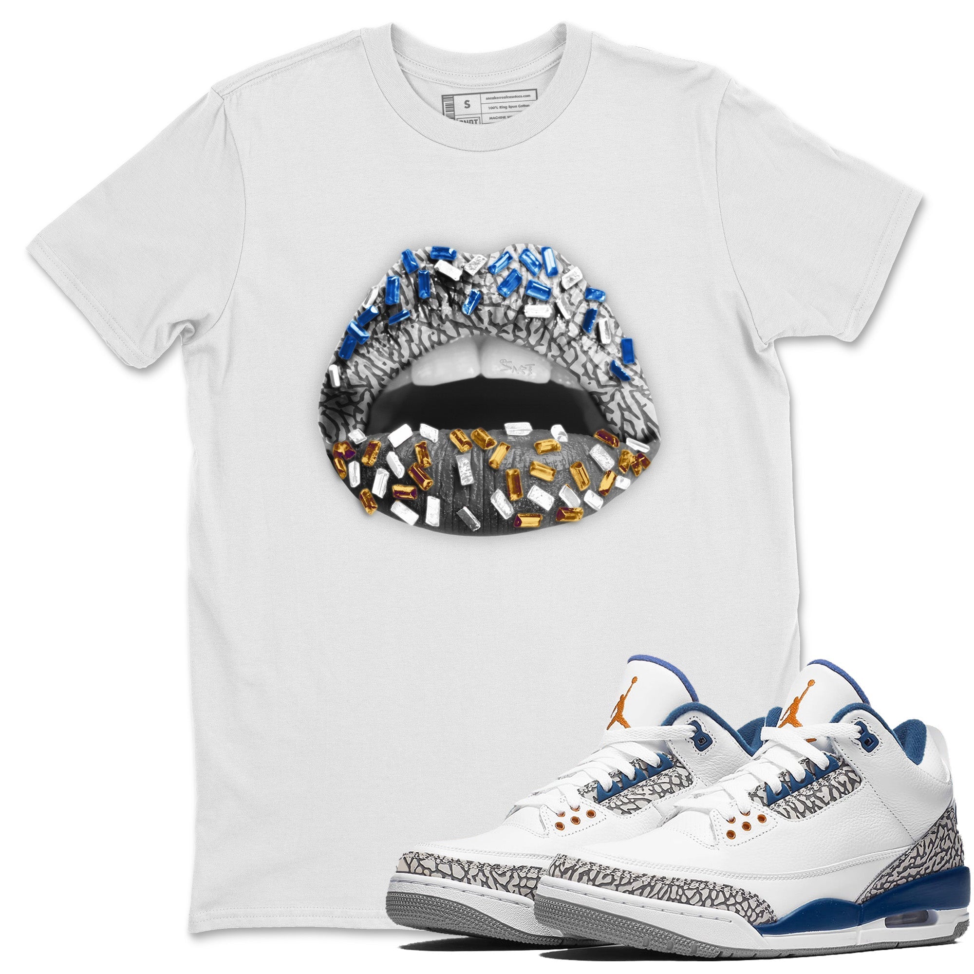 Lips Jewel Unisex Tops - Air Jordan 3 Wizards