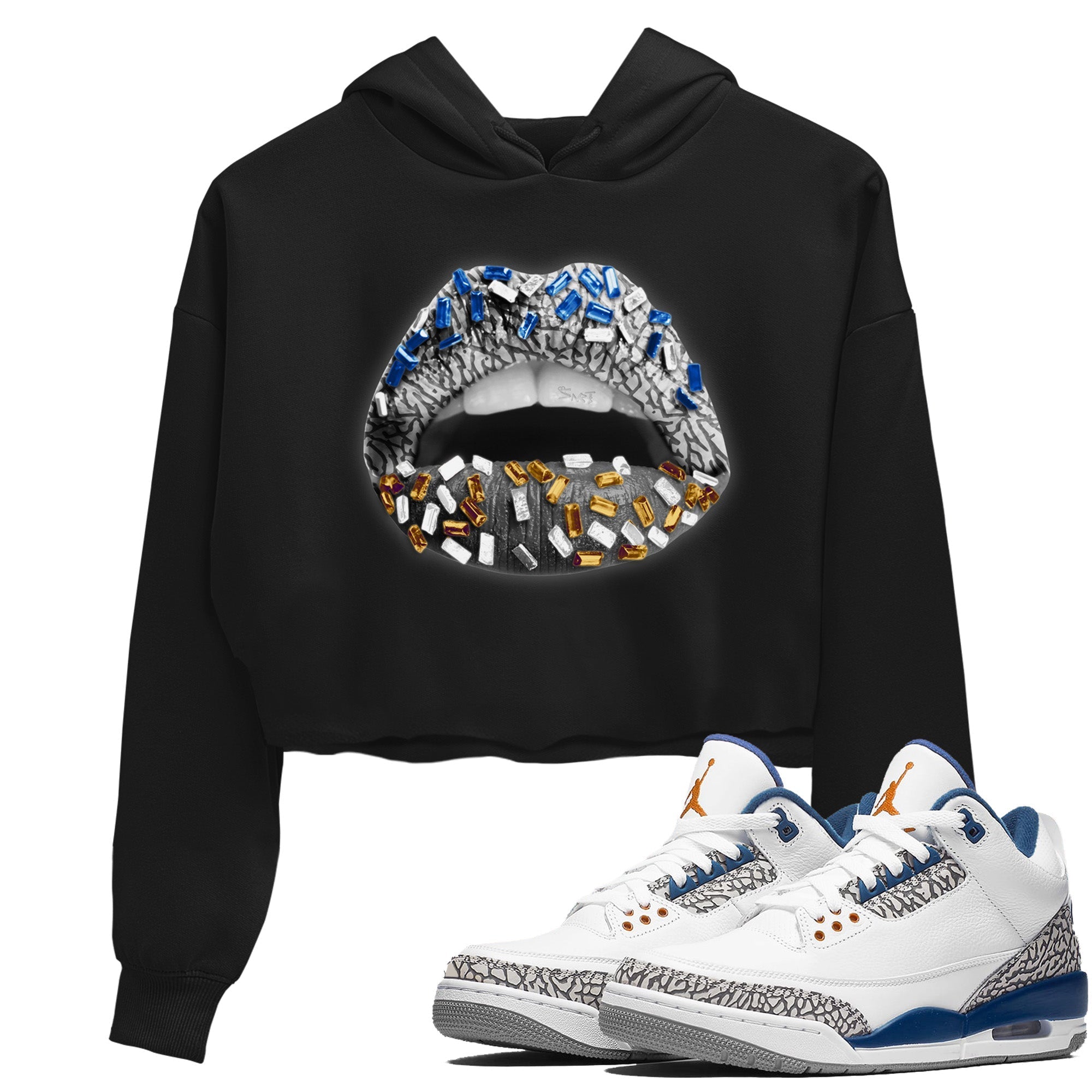Lips Jewel Women's Tops - Air Jordan 3 Wizards