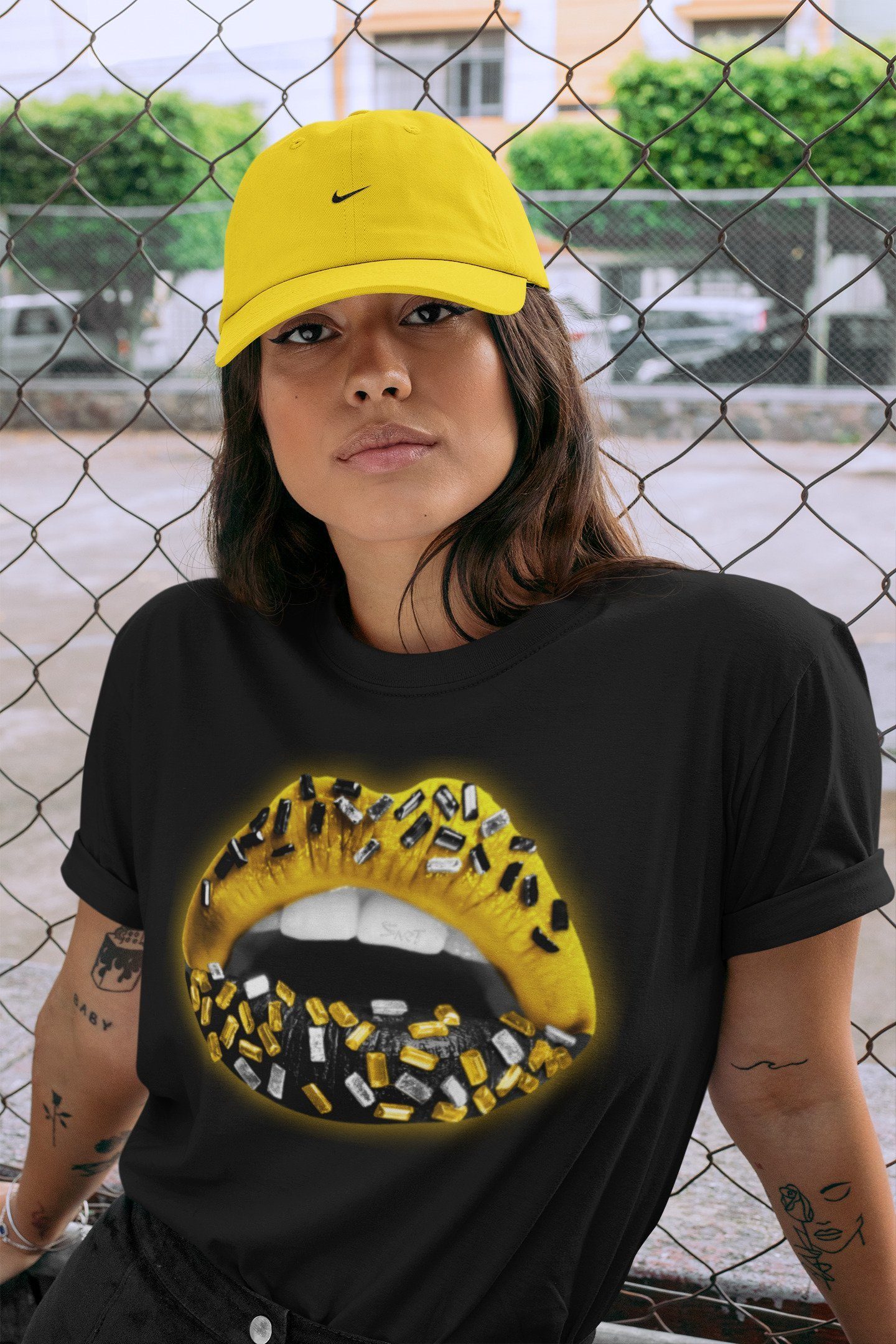 Lips Jewel Unisex Tops - Air Jordan 4 Lightning