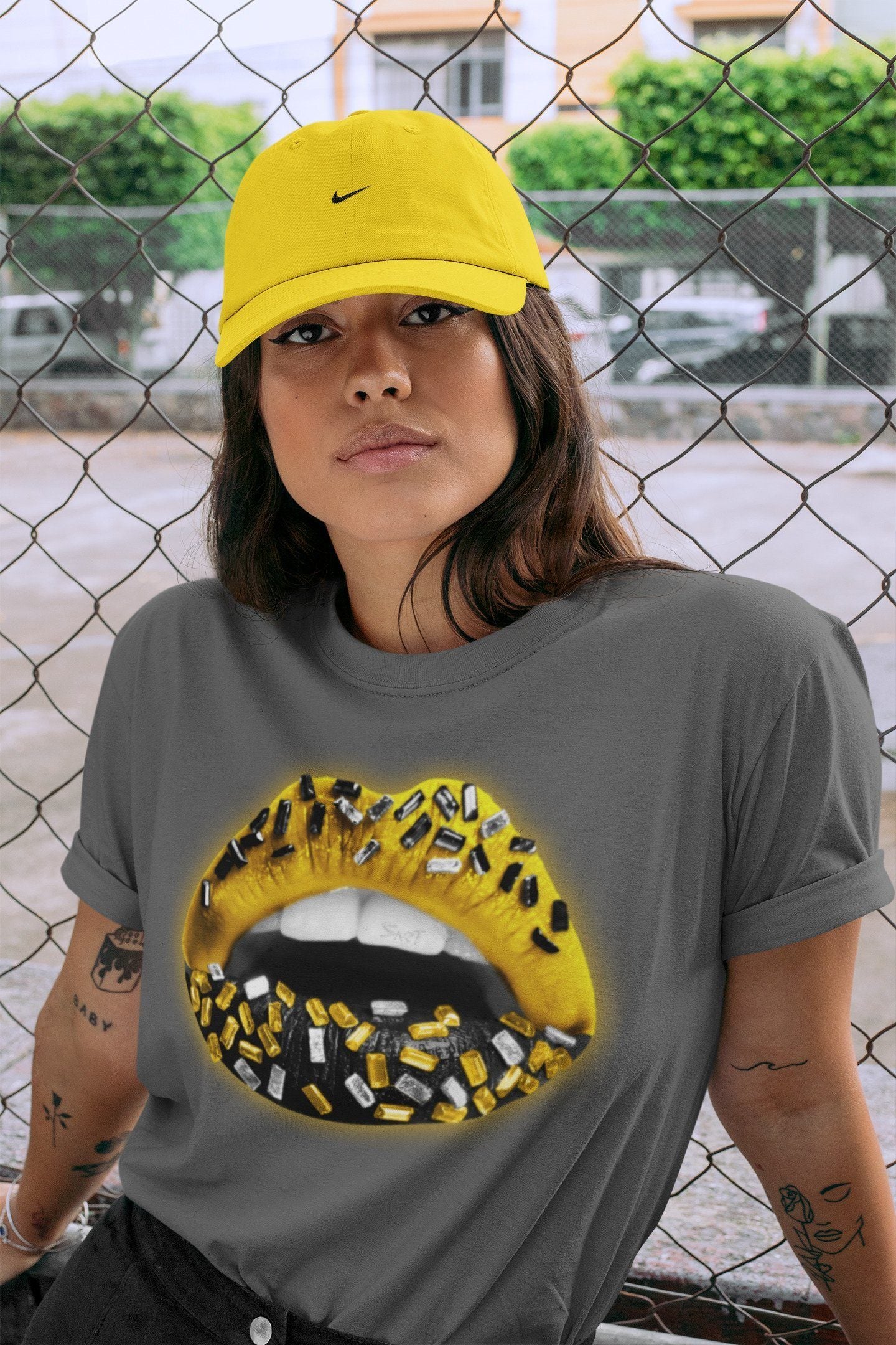 Lips Jewel Unisex Tops - Air Jordan 4 Lightning