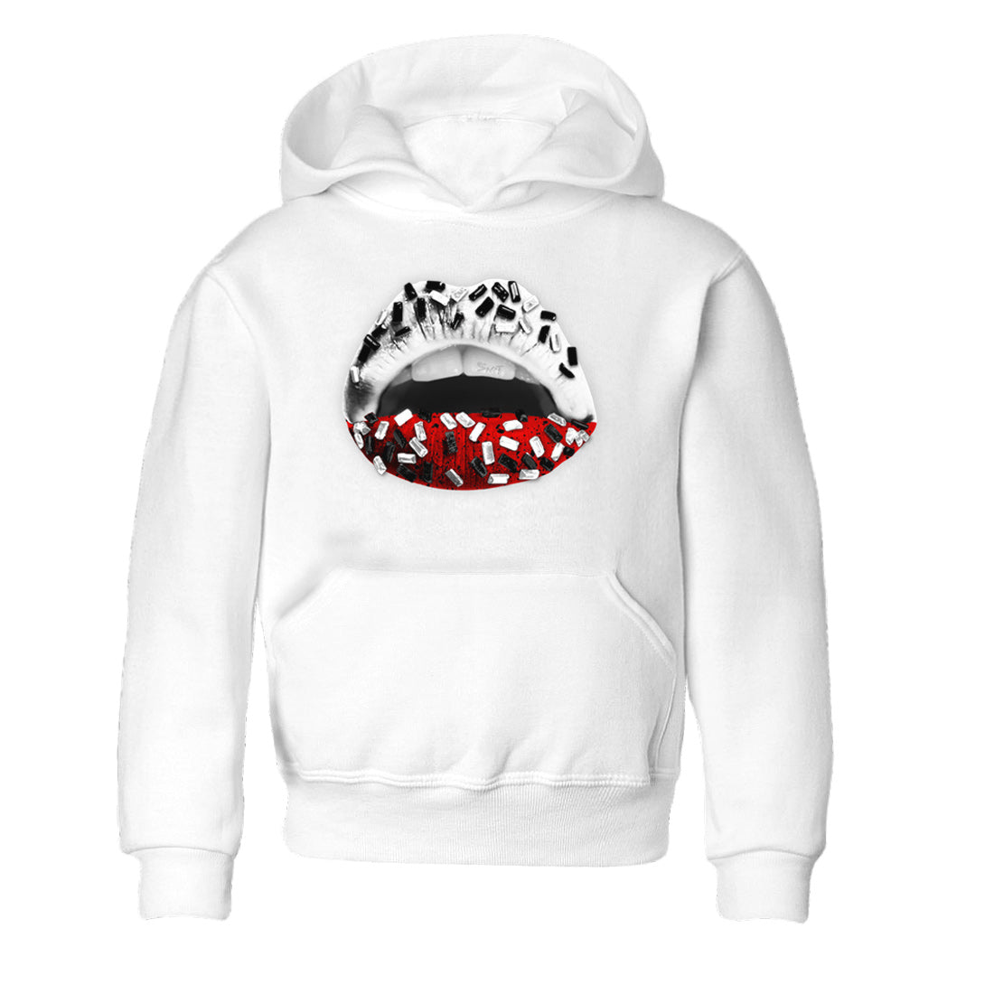 Lips Jewel Kids Tops - Air Jordan 4 Red Cement