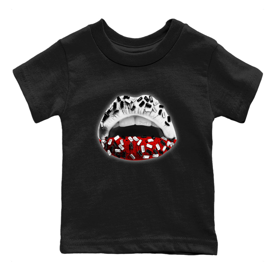 Lips Jewel Kids Tops - Air Jordan 4 Red Cement