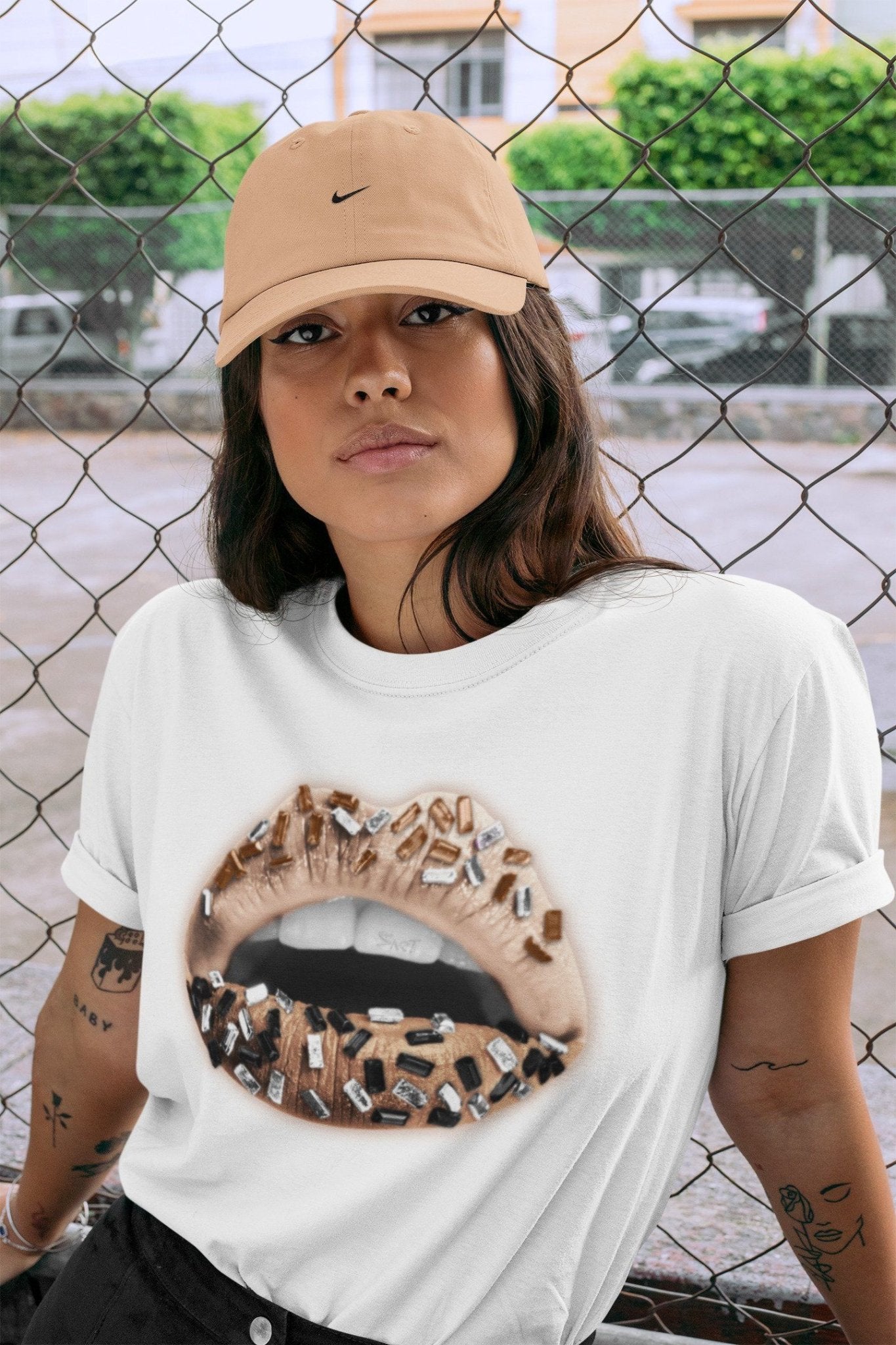 Lips Jewel Unisex Tops - Air Jordan 4 Shimmer