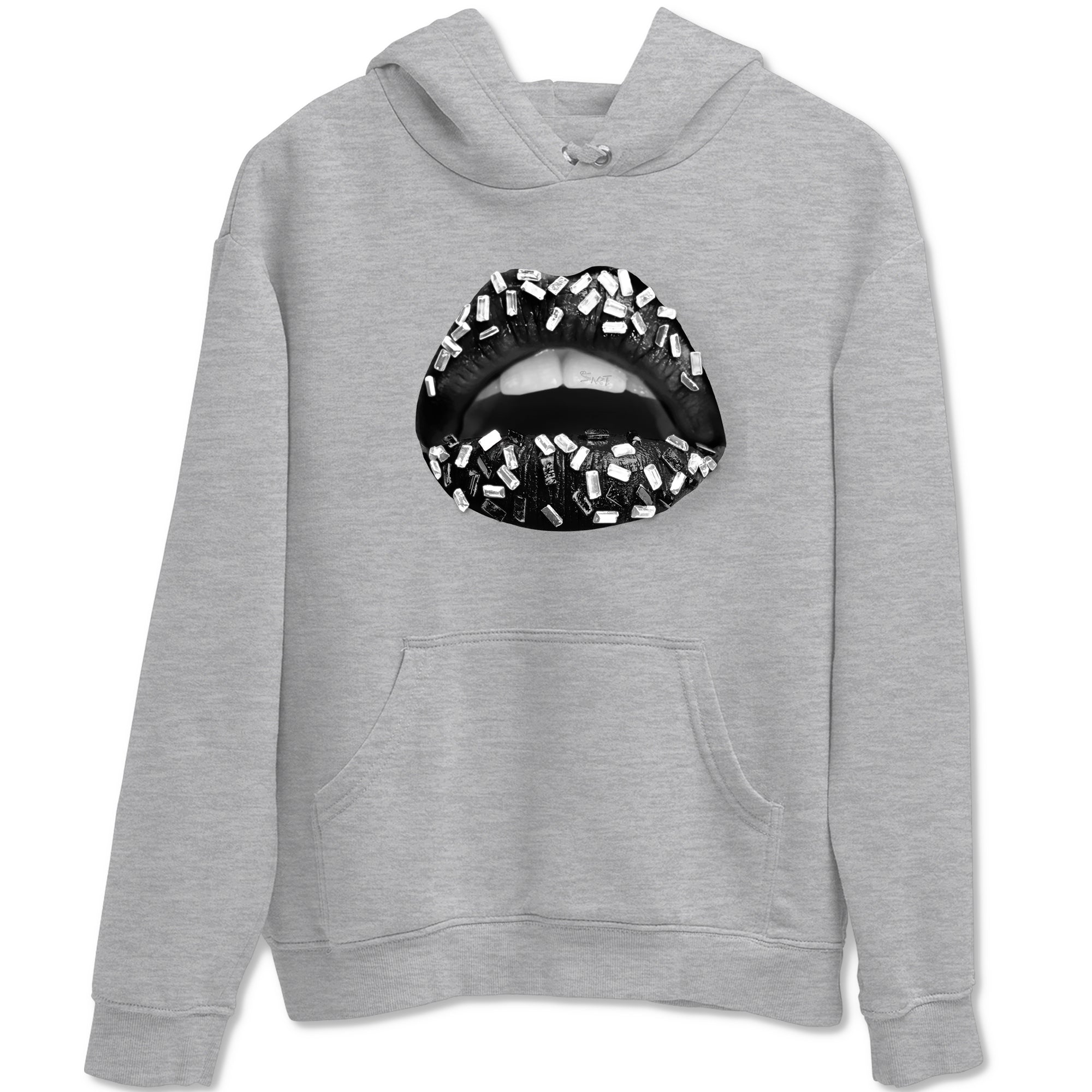 Lips Jewel snkmatch Tees - Air Jordan 4 White Thunder