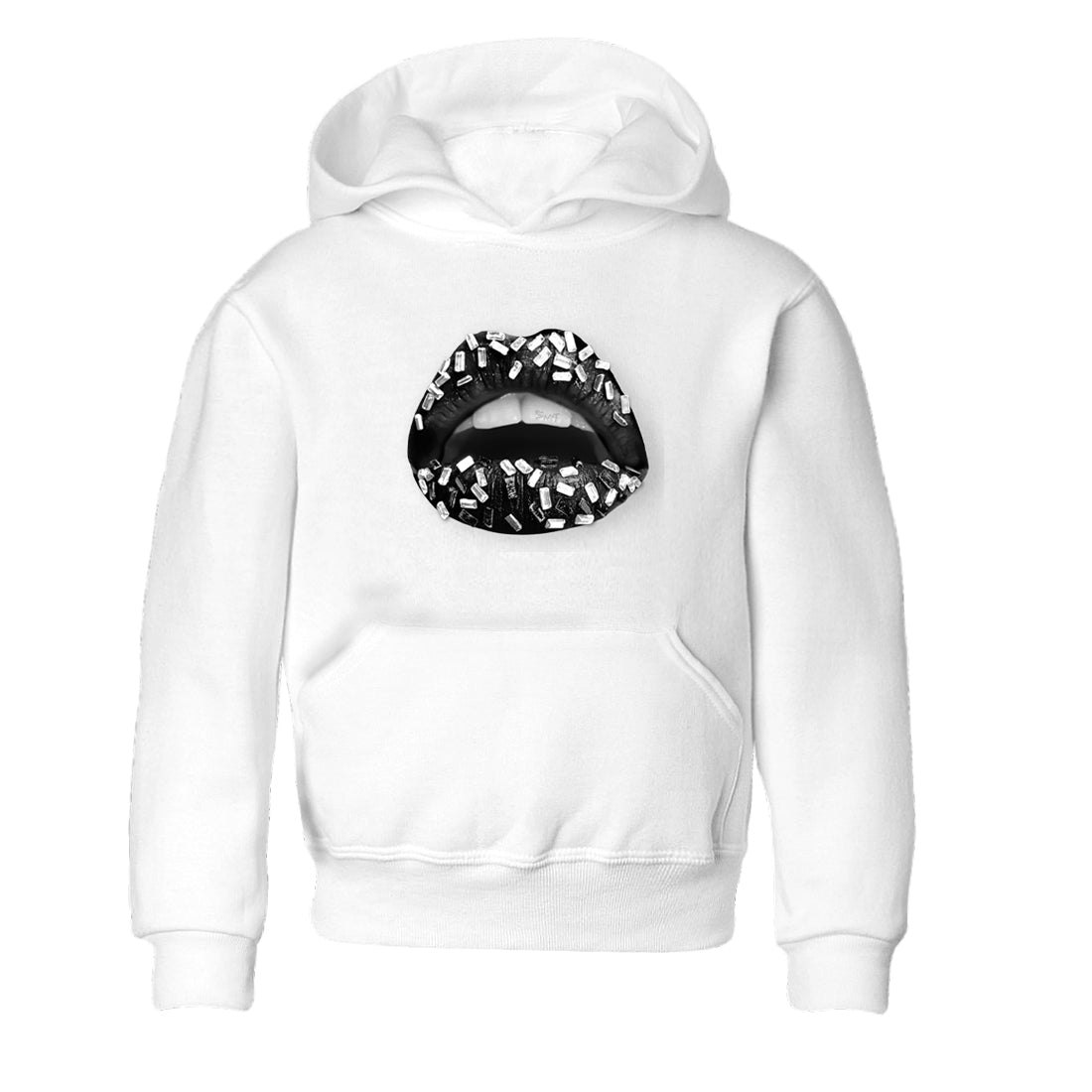 Lips Jewel snkmatch Tees Kids - Air Jordan 4 White Thunder