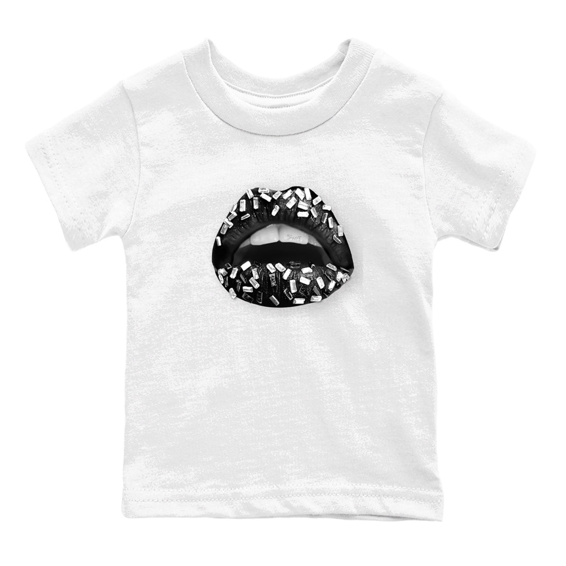 Lips Jewel snkmatch Tees Kids - Air Jordan 4 White Thunder