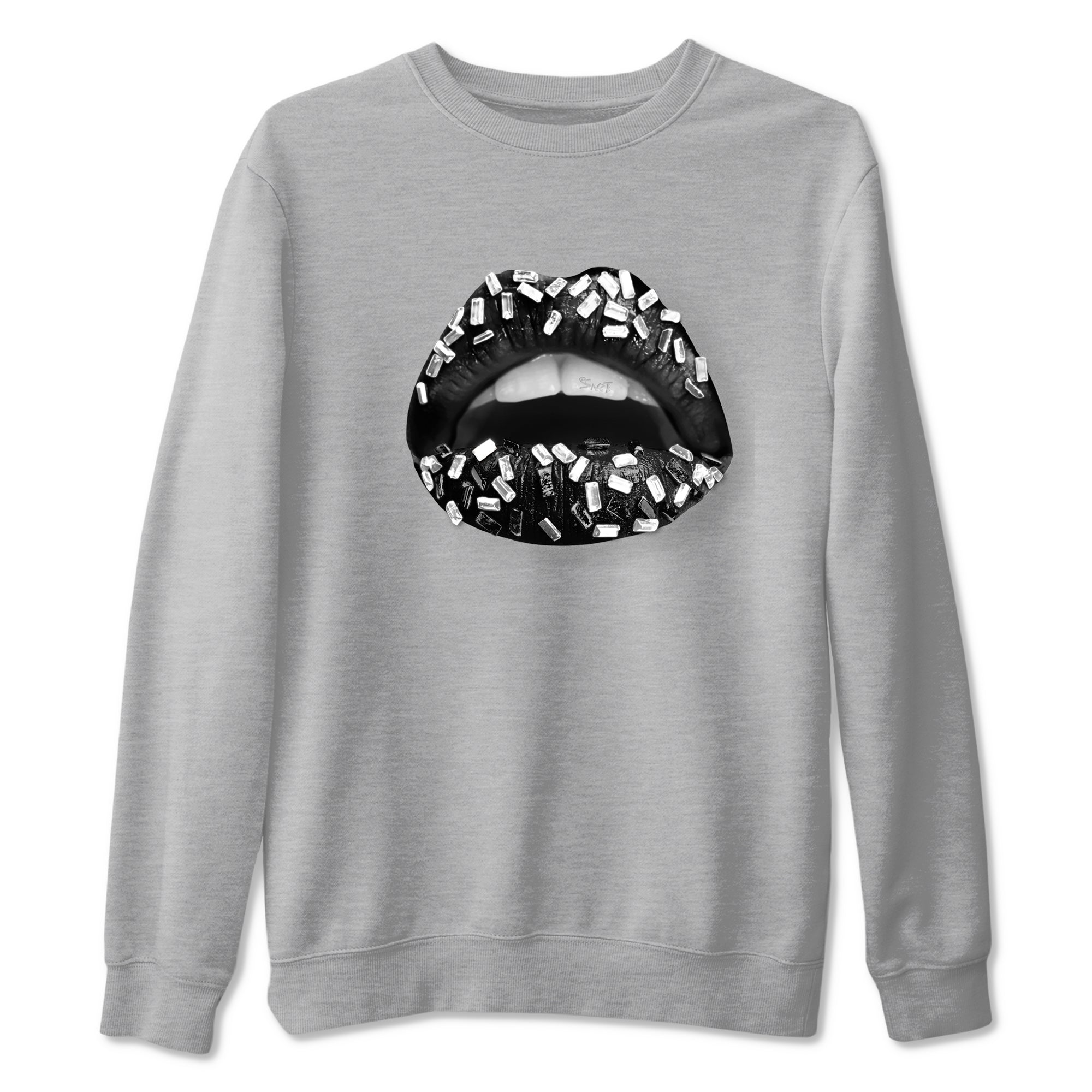 Lips Jewel snkmatch Tees - Air Jordan 4 White Thunder
