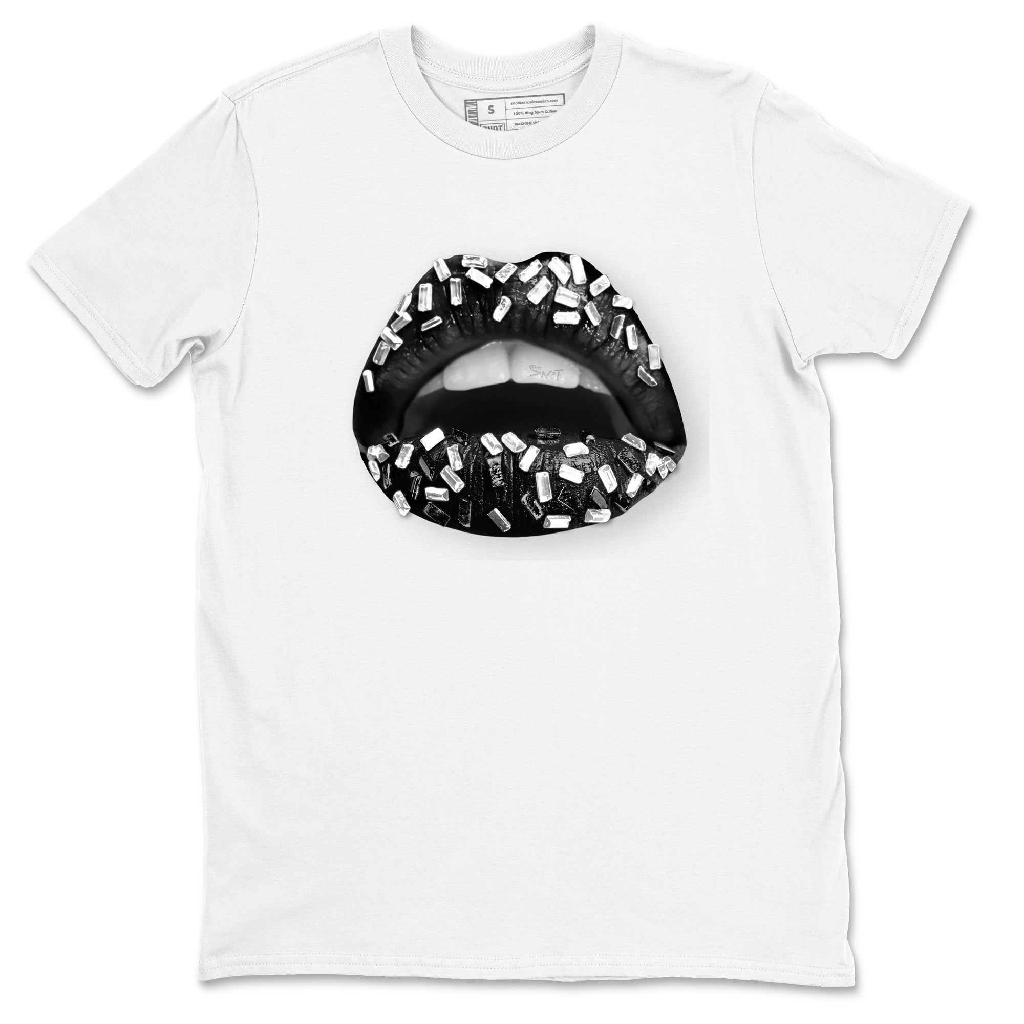 Lips Jewel snkmatch Tees - Air Jordan 4 White Thunder