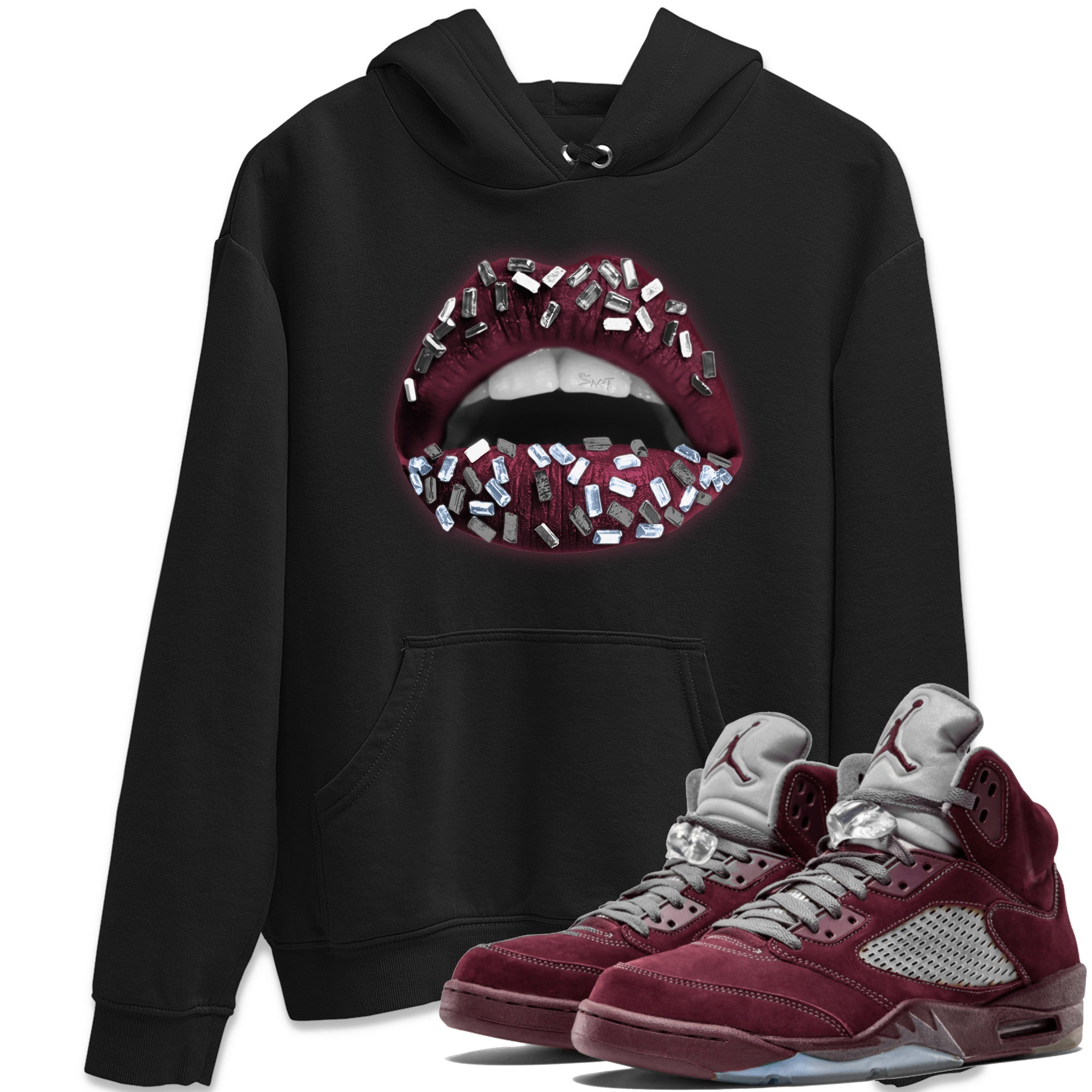 Lips Jewel Unisex Tops - Air Jordan 5 Burgundy