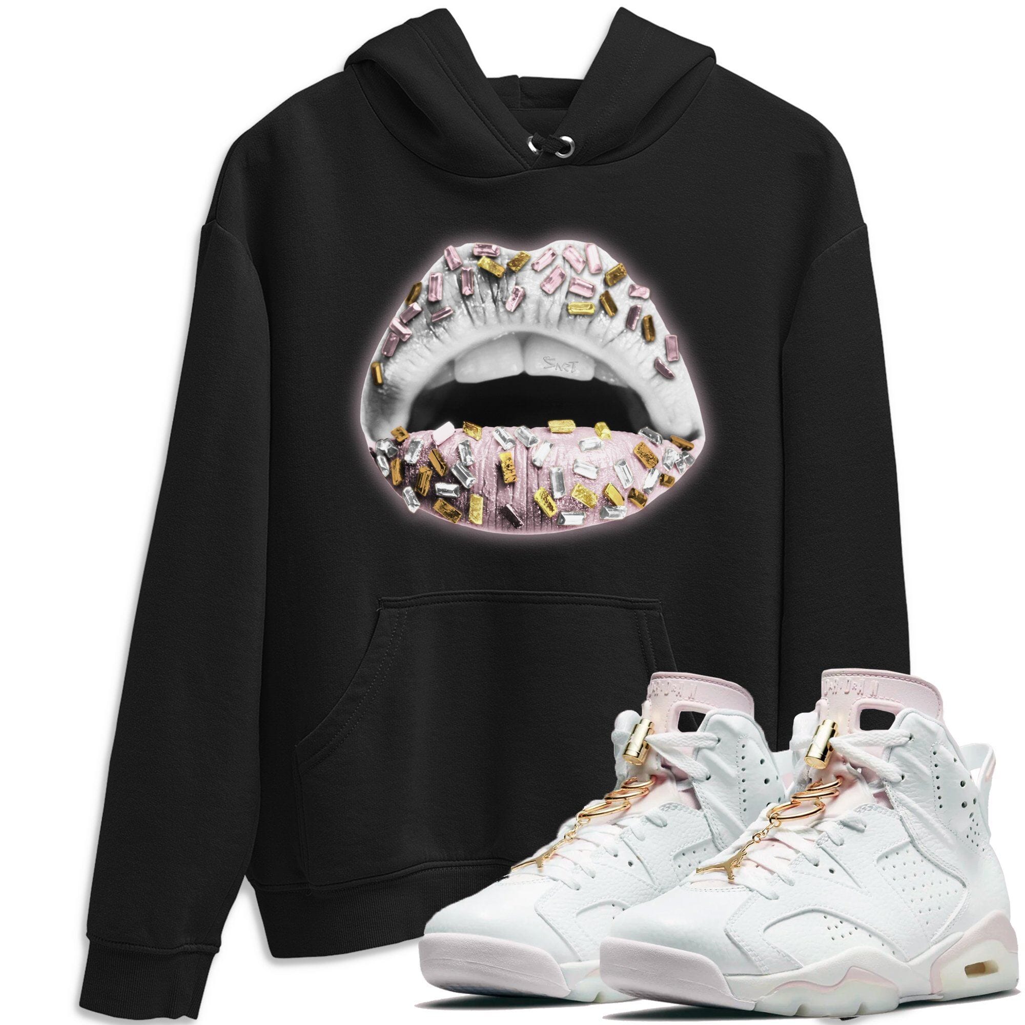 Lips Jewel Unisex Tops - Air Jordan 6 Gold Hoops