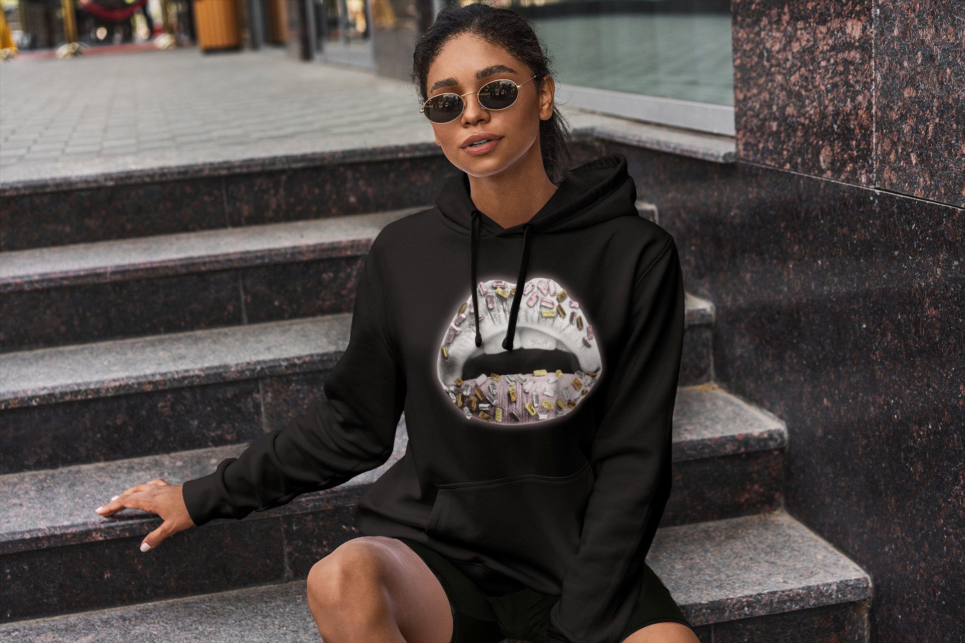 Lips Jewel Unisex Tops - Air Jordan 6 Gold Hoops