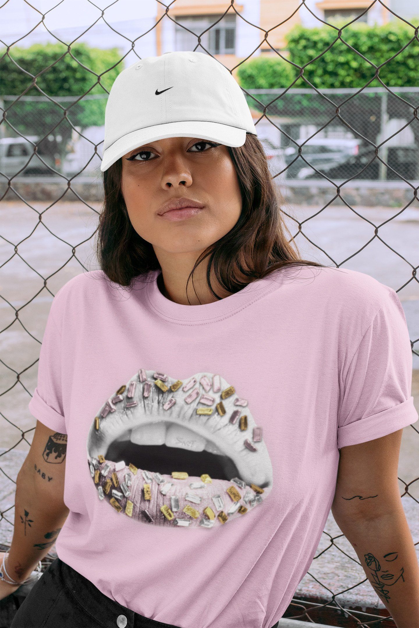 Lips Jewel Unisex Tops - Air Jordan 6 Gold Hoops