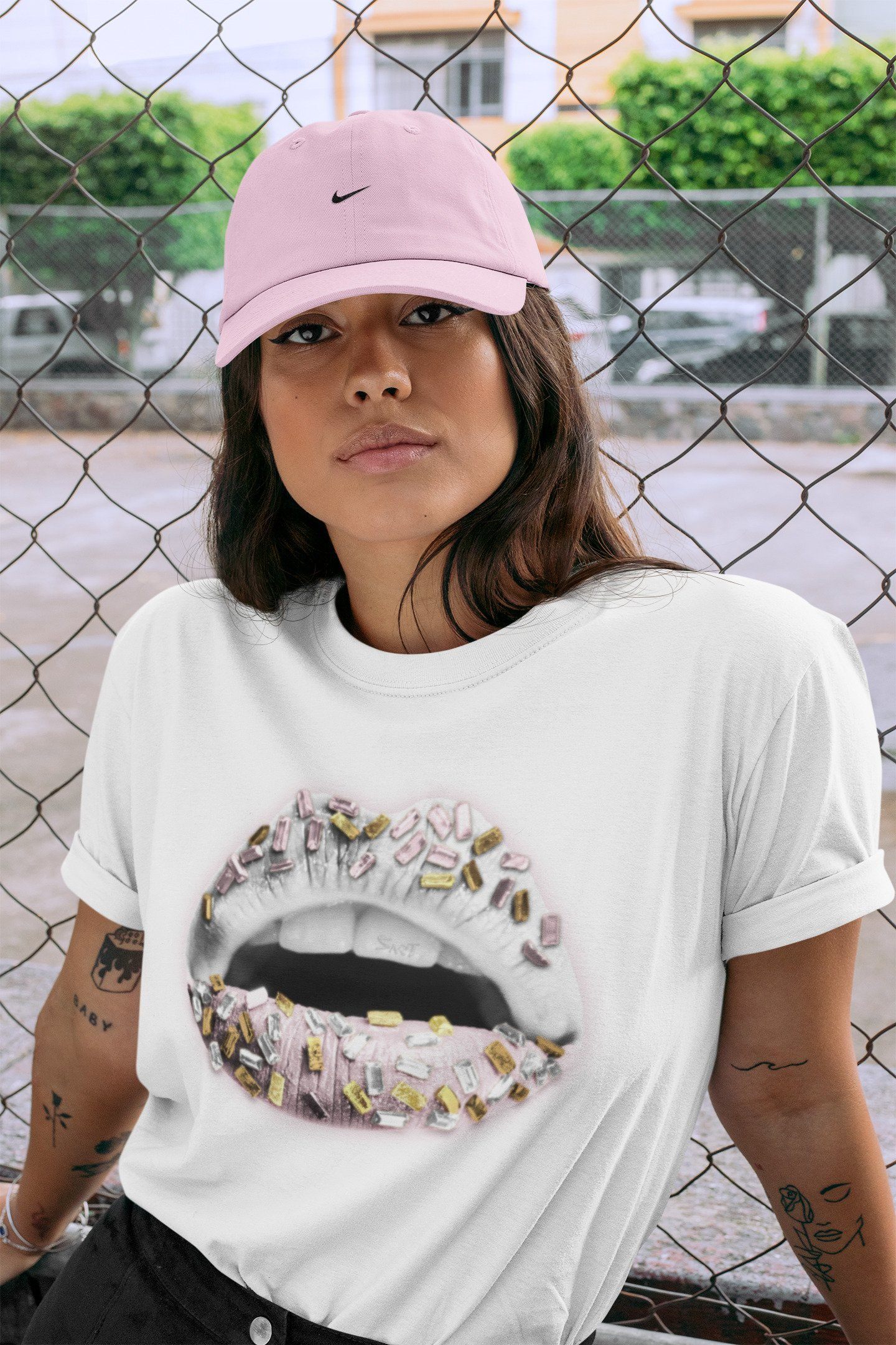 Lips Jewel Unisex Tops - Air Jordan 6 Gold Hoops