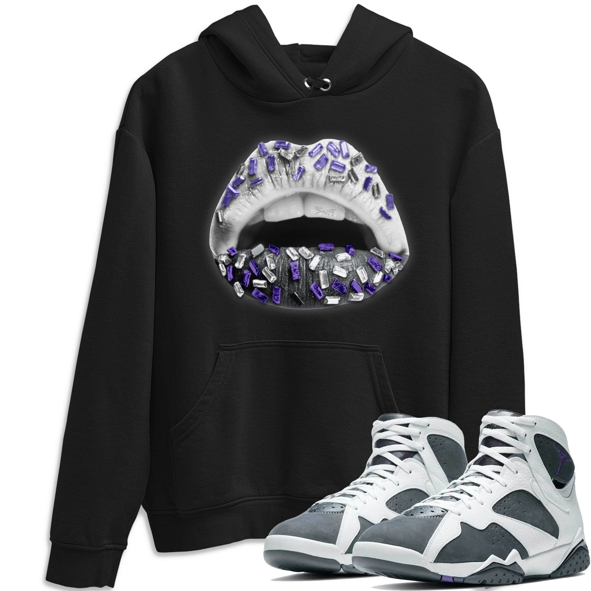Lips Jewel Unisex Tops - Air Jordan 7 Flint