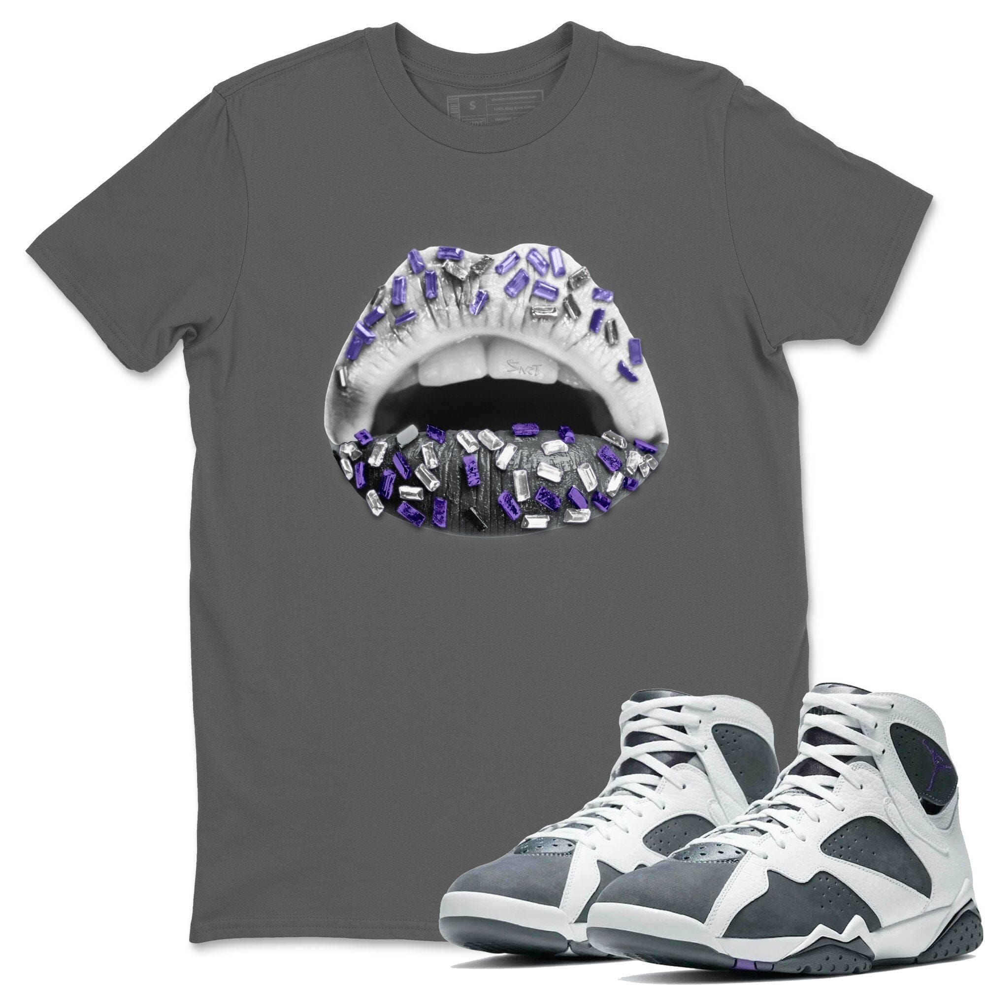 Lips Jewel Unisex Tops - Air Jordan 7 Flint