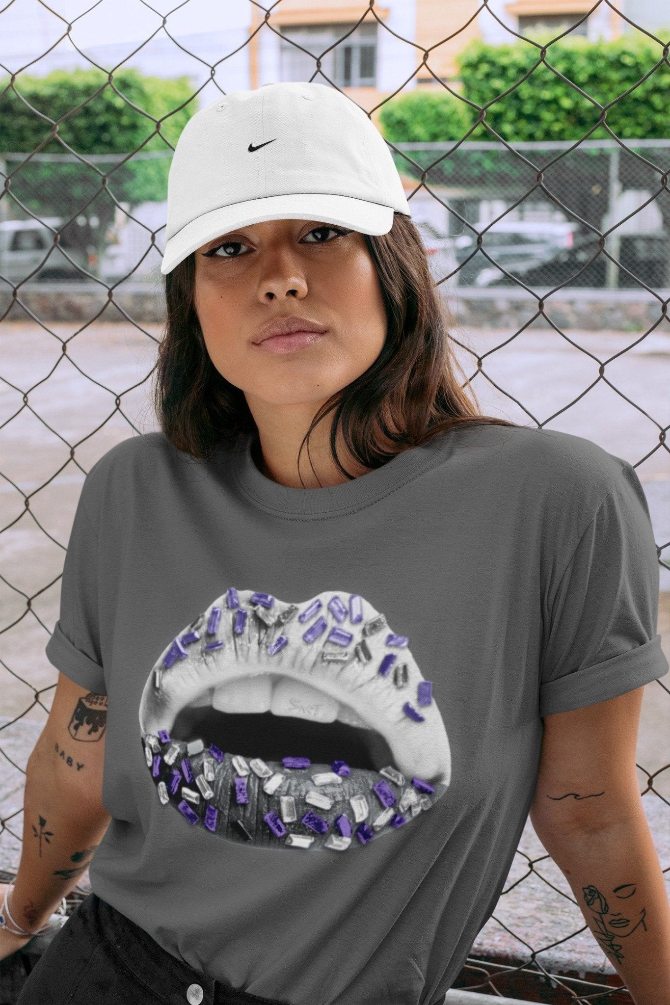 Lips Jewel Unisex Tops - Air Jordan 7 Flint